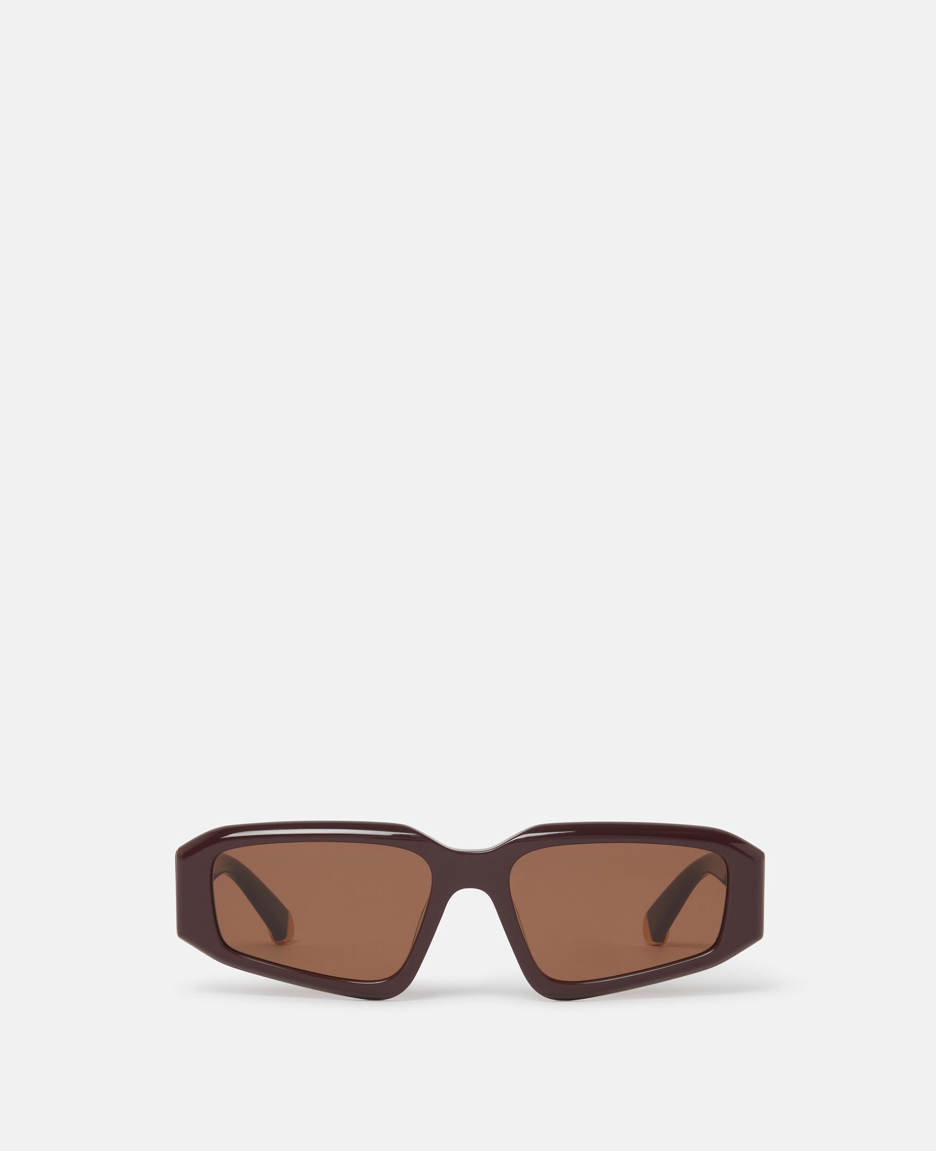 Abstract Rectangle Sunglasses-Brown-medium