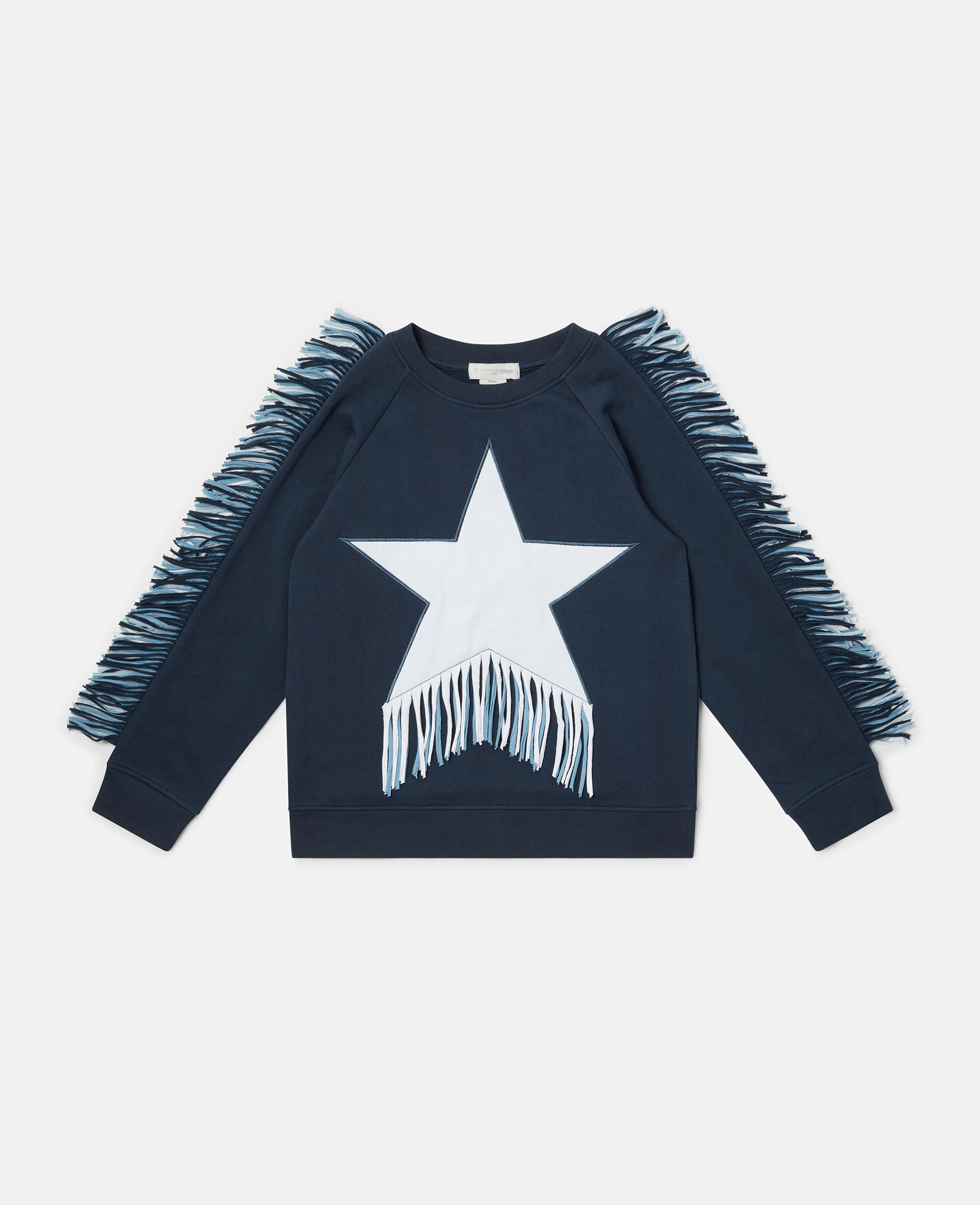 Fringed Star Sweatshirt-Blue-medium