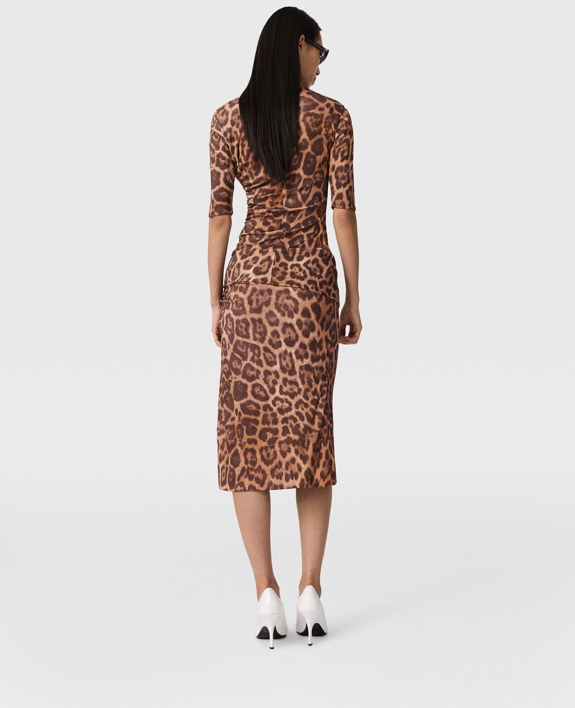 Women レオパードプリント Leopard Mid-Rise Midi Skirt