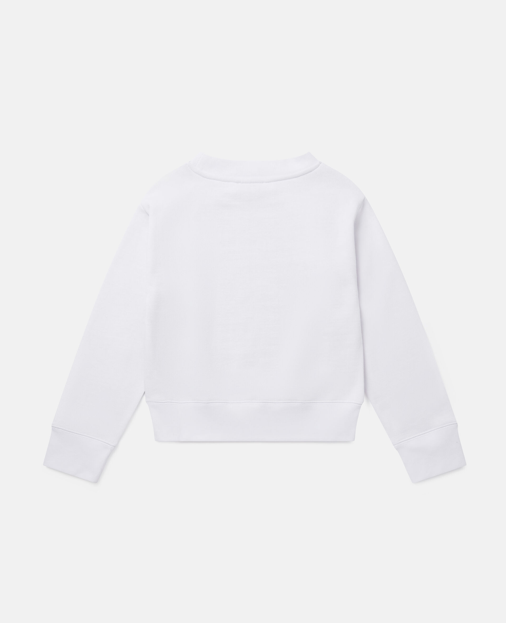 Sweat-shirt de sport en polaire avec logo à rayures-Blanc-large image number 3