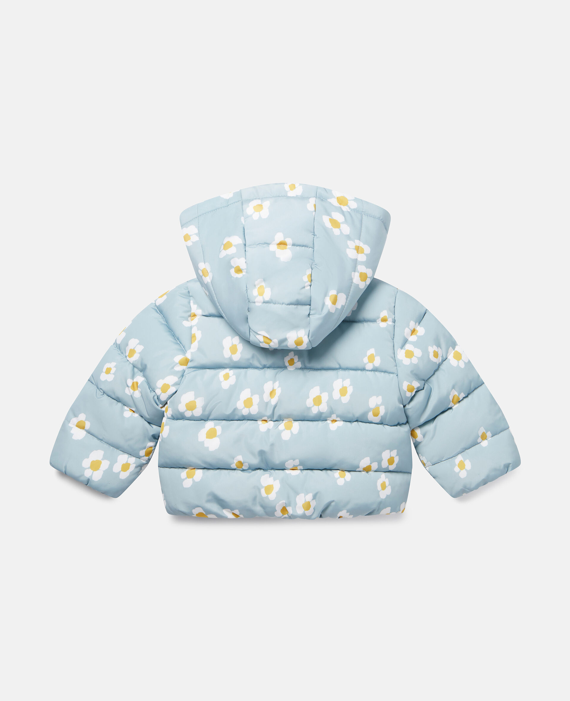 Daisy Print Puffer Jacket-Blue-large image number 2
