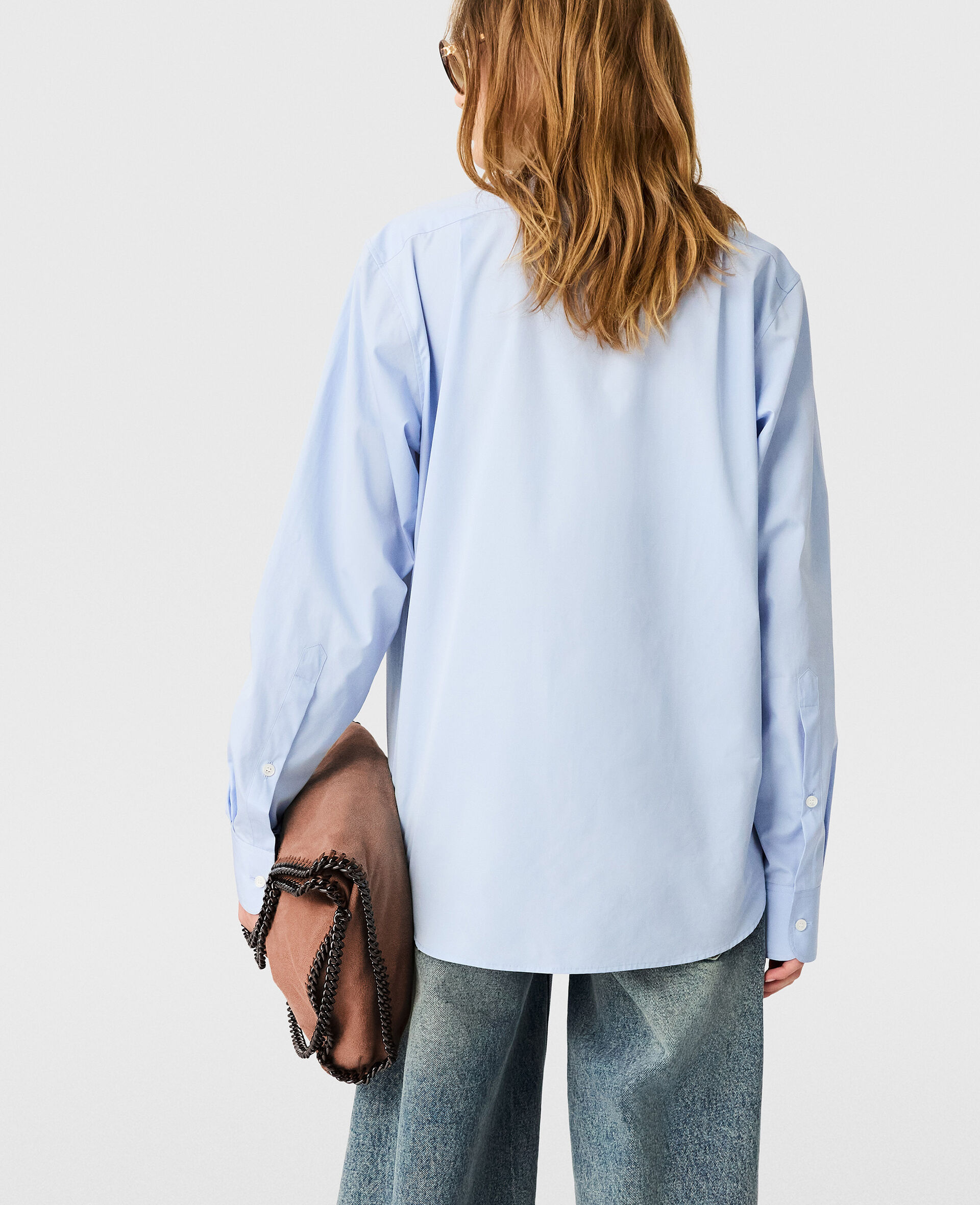 Tuxedo Bib Poplin Shirt-Bleu-large image number 3