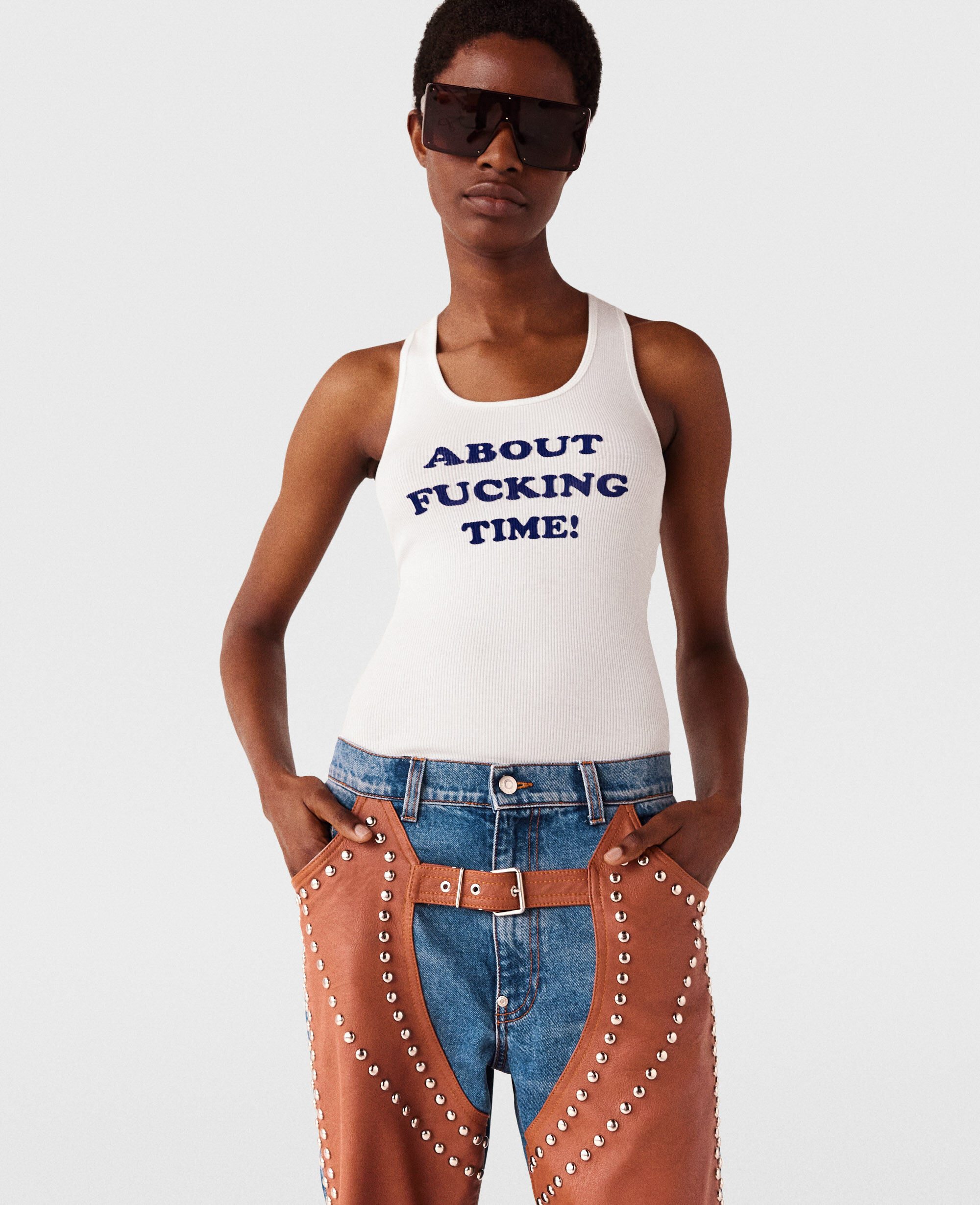 送料無料 内祝い Pure Women white Stella | Top Tank Time Fucking About トップス