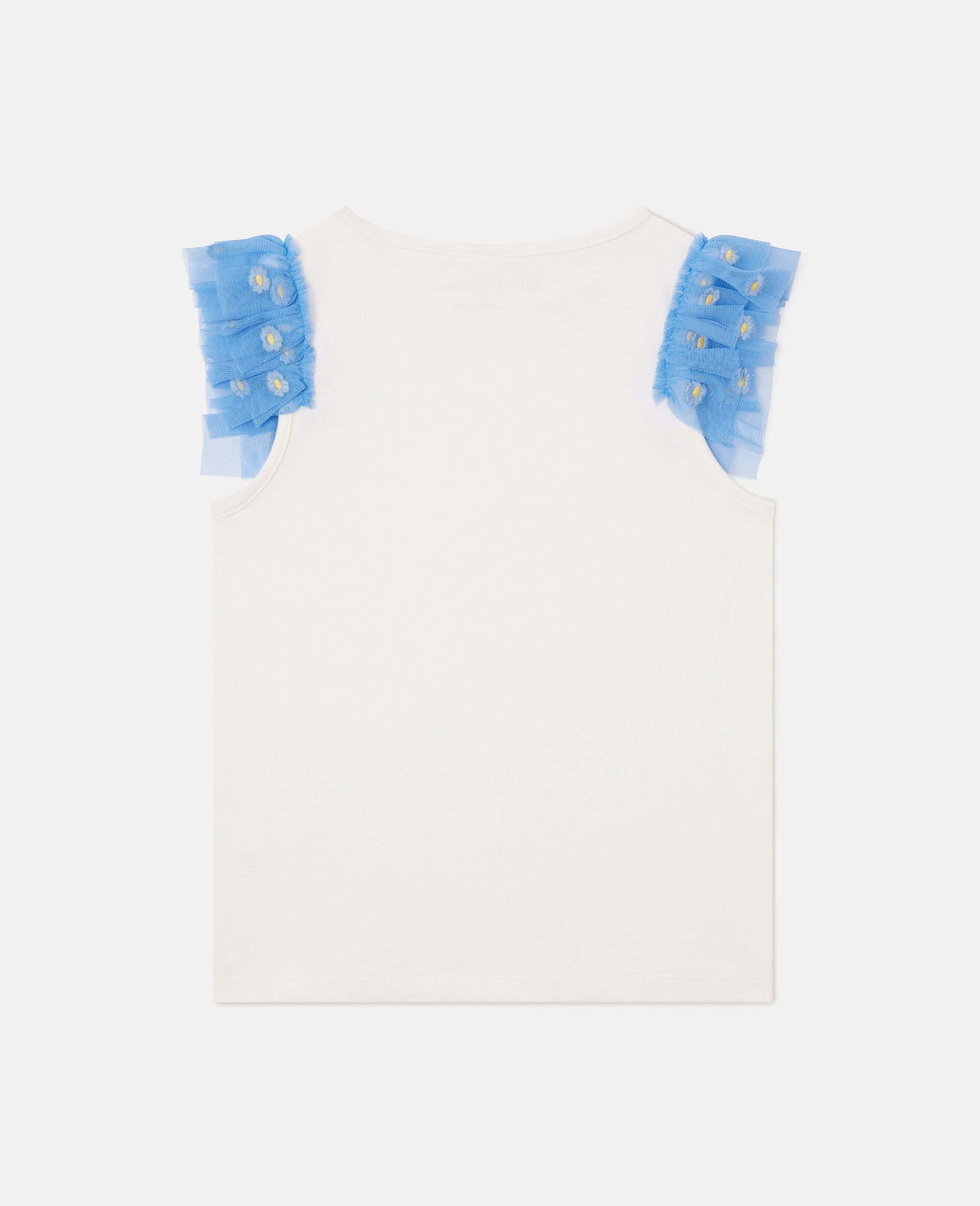 Tulle-Trim Sleeveless Top-Cream-large image number 2