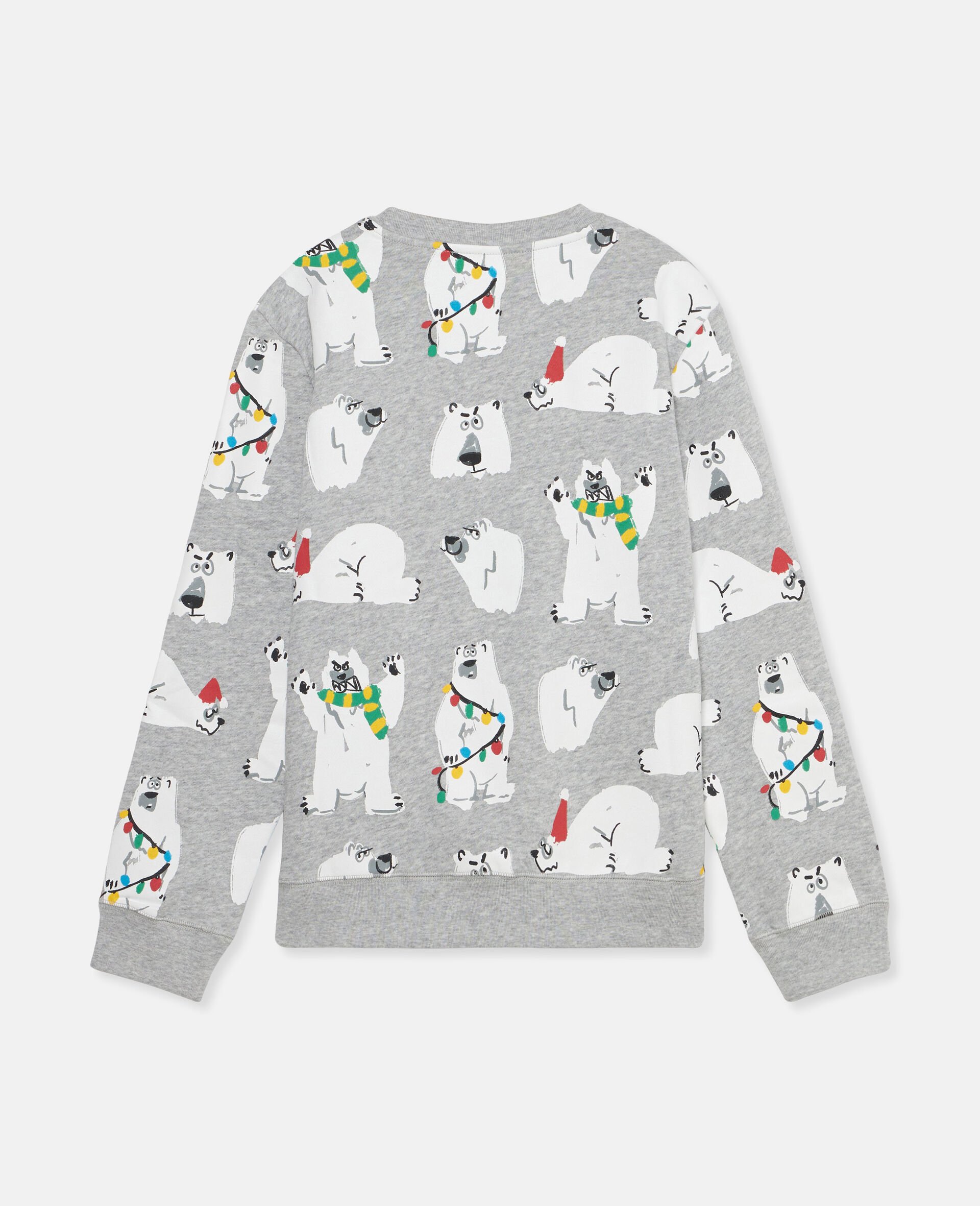 Polar Bear Print Sweatshirt-Grey-large image number 1