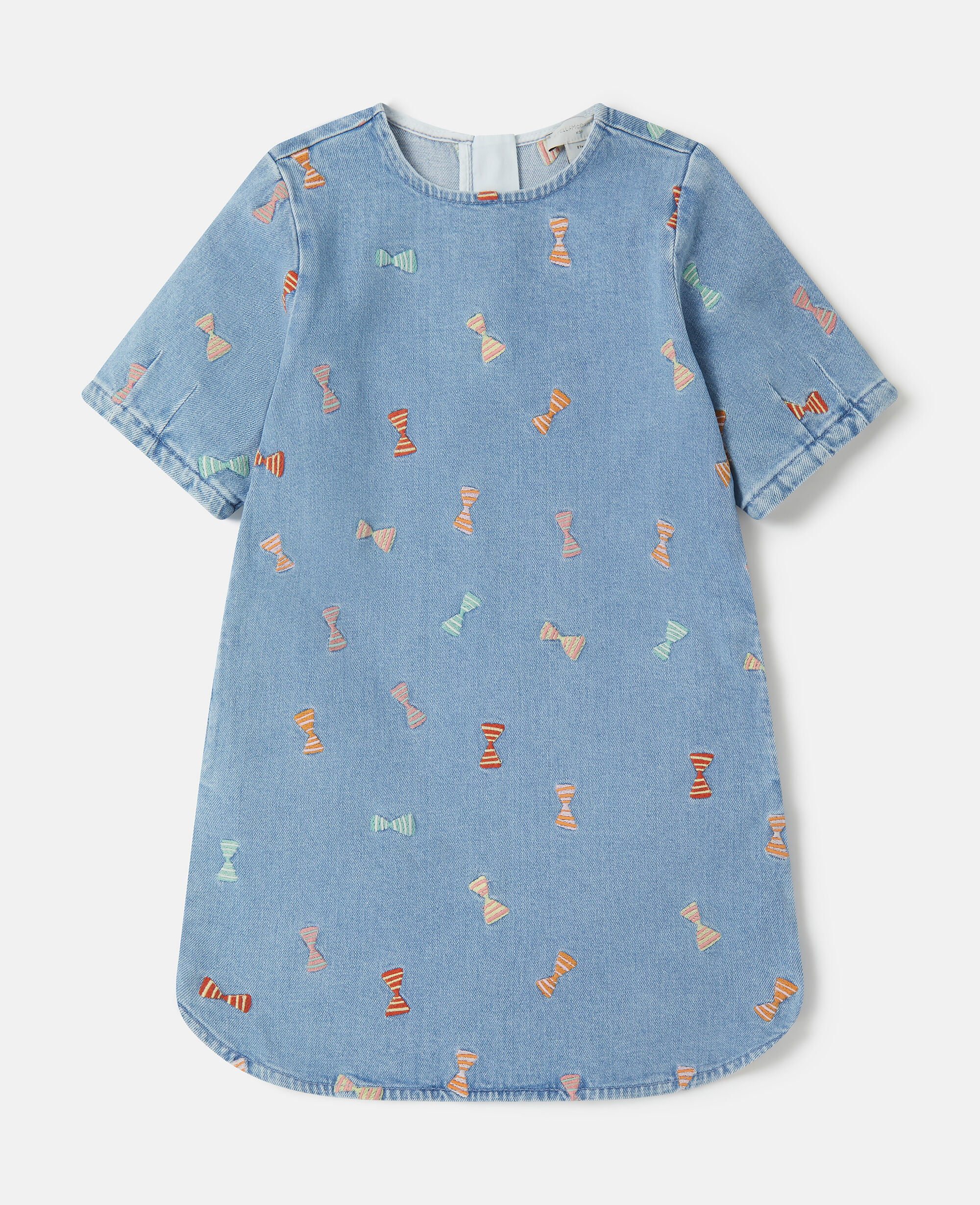 Stella McCartney Kids embroidered chambray mini dress - White