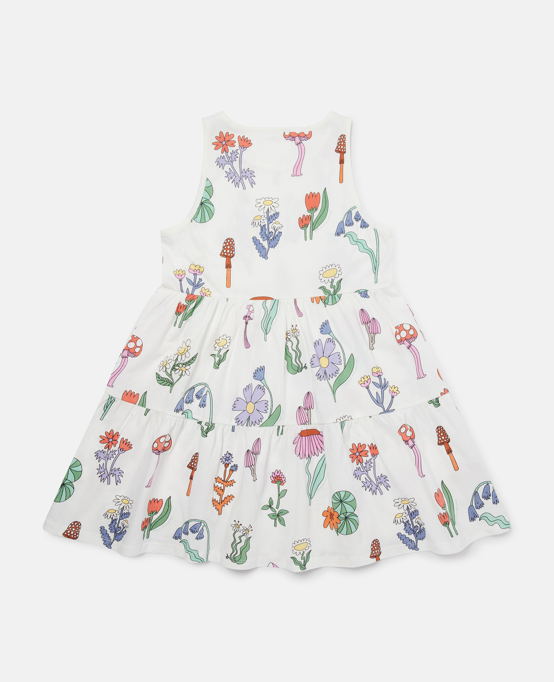 Woodland Print Sleeveless Dress-White-large image number 2