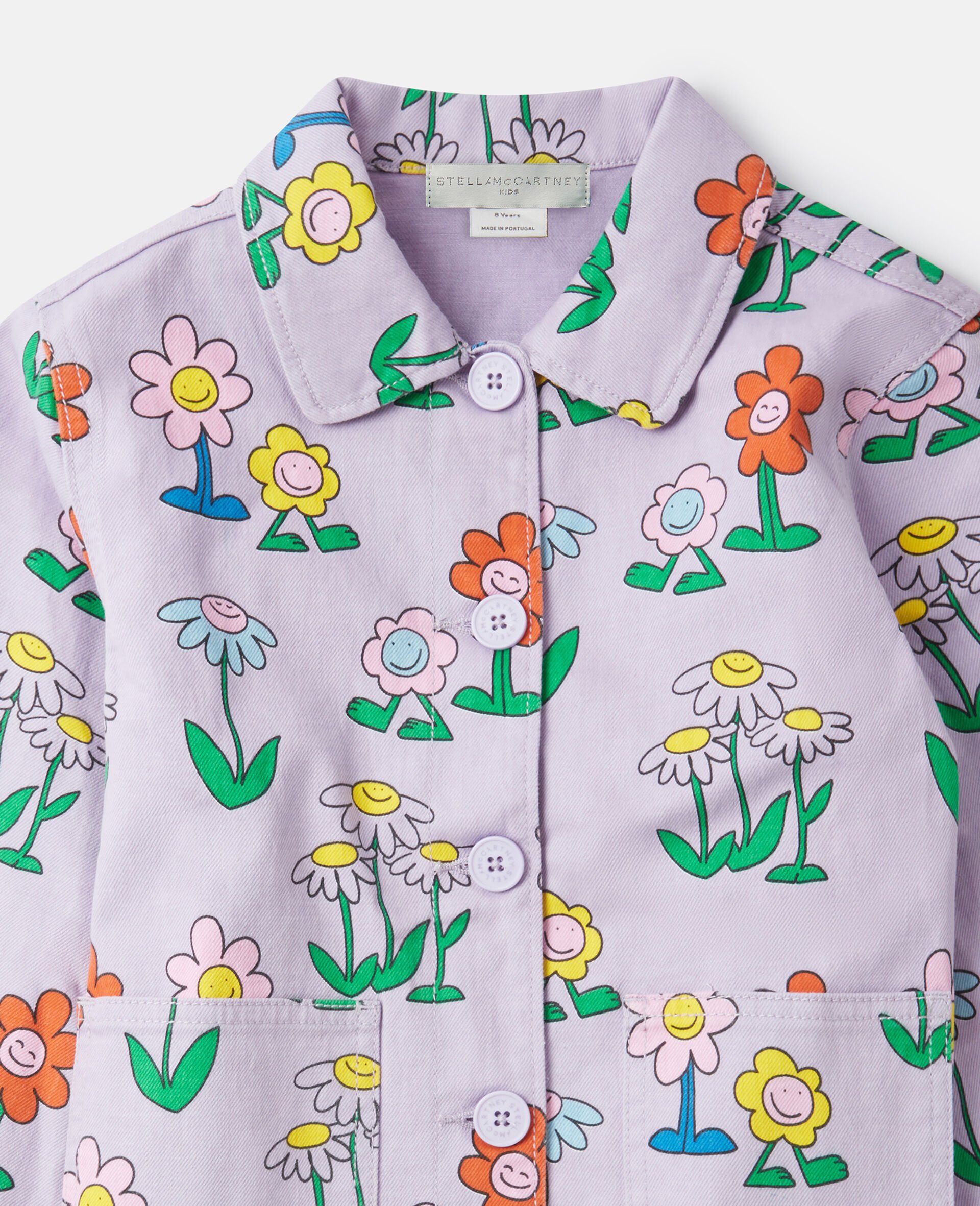 Veste a col avec imprime fleurs-Purple-large image number 2