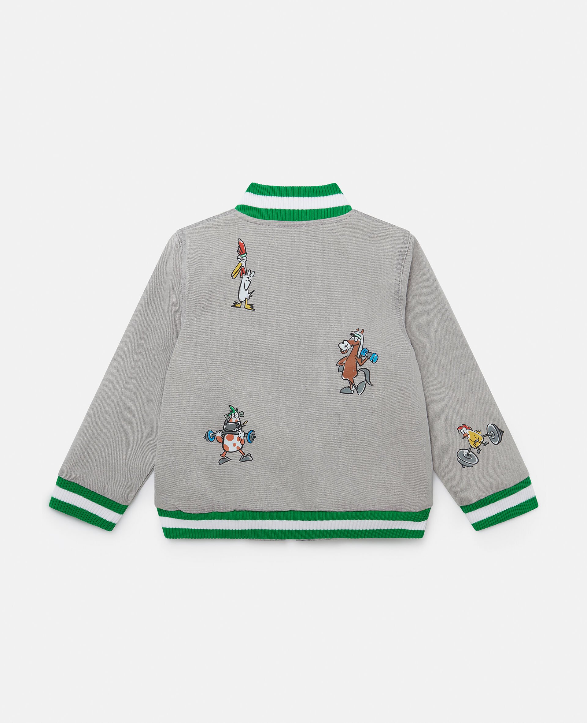 Farmyard Appliqué Bomber Jacket -Grey-large Farmyard Appliqué Bomber Jacket -Grey-large image number 2