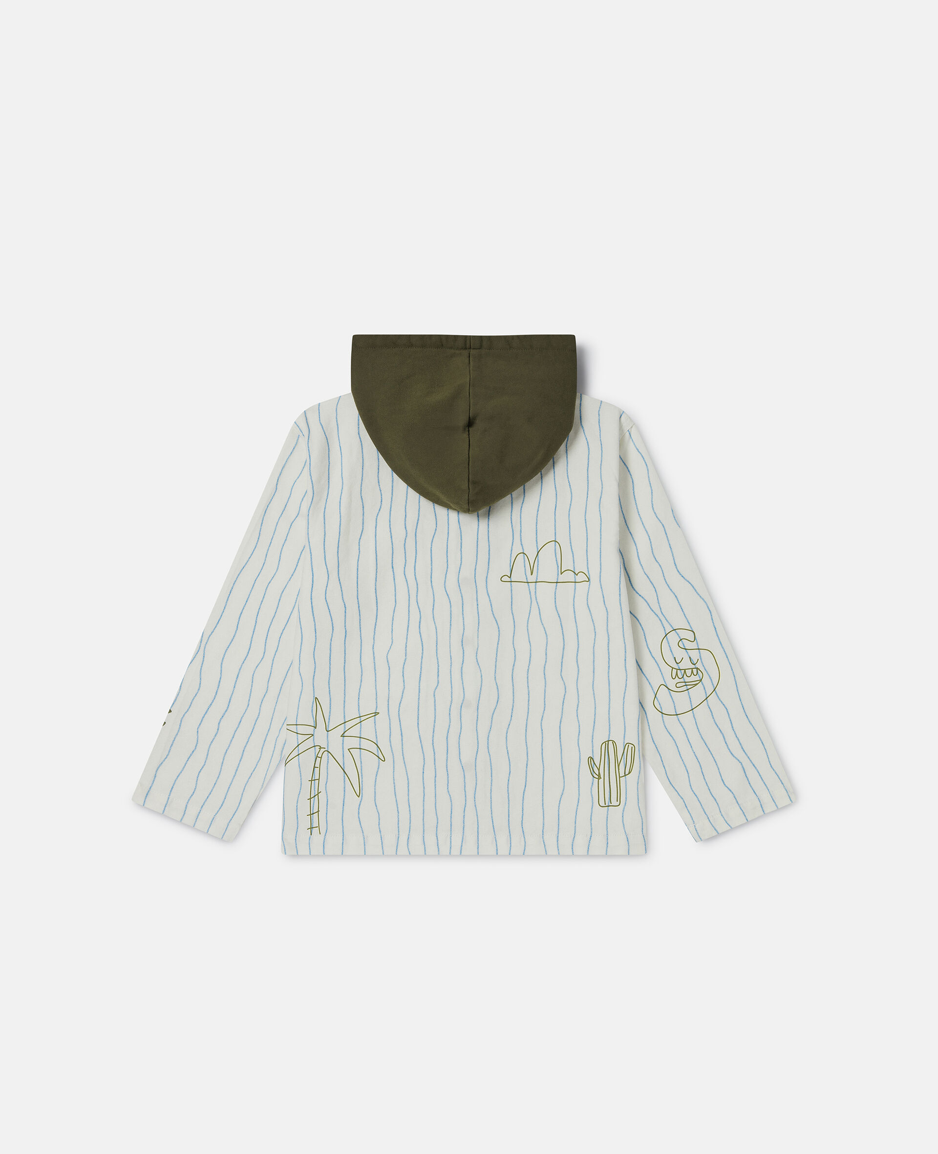 Skateboard Print Hooded Jacket-Cream-large image number 2