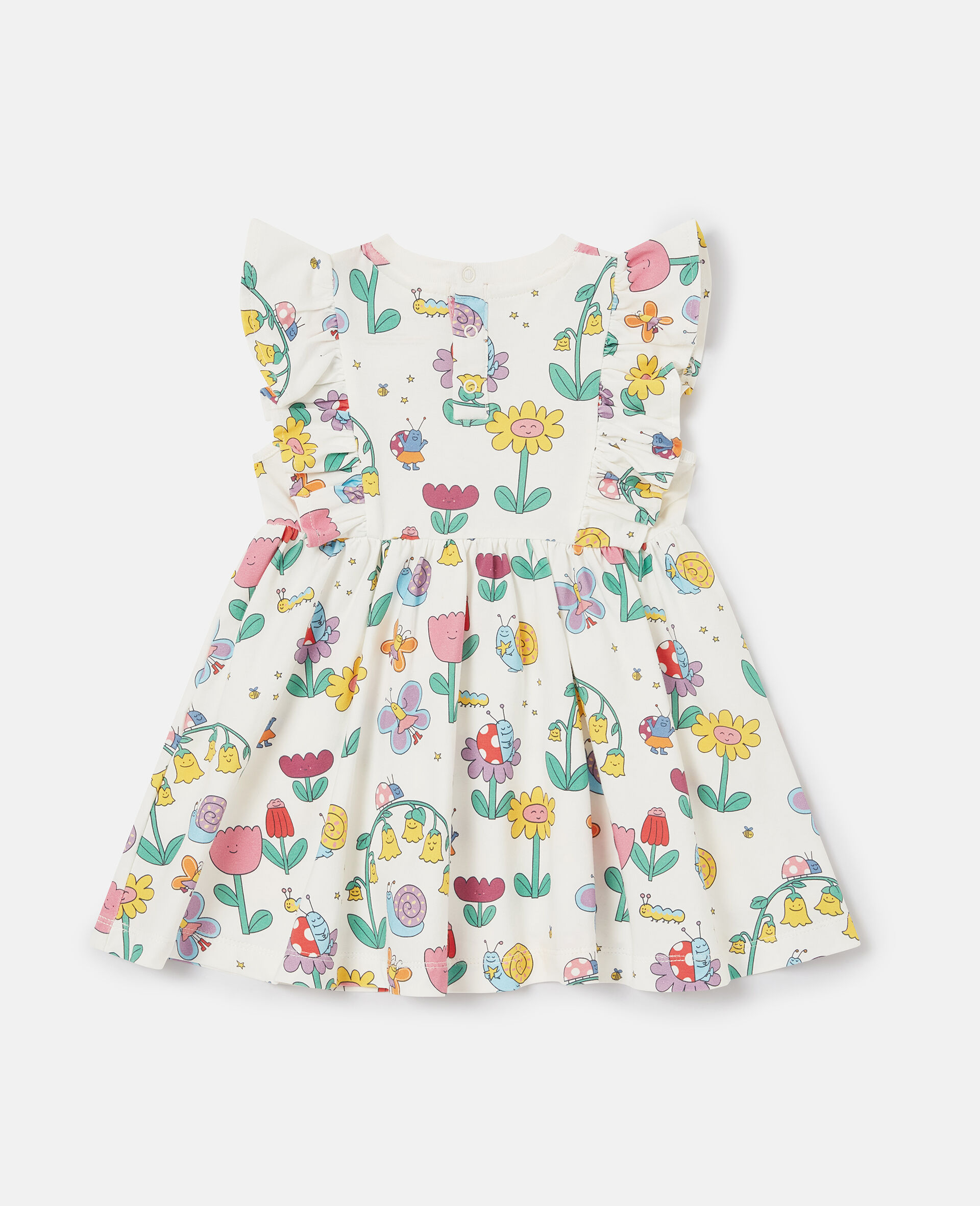 Floral Print Cap-Sleeve Dress-Multicolour-large image number 2