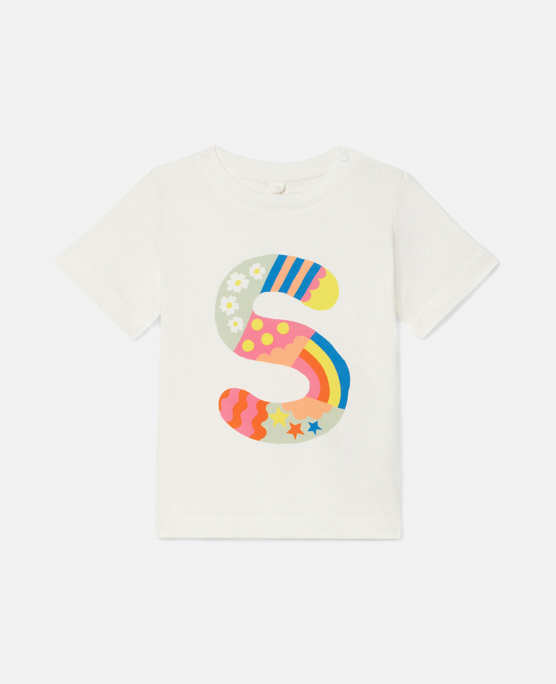'S' Patchwork Monogram T-Shirt-White-large image number 0