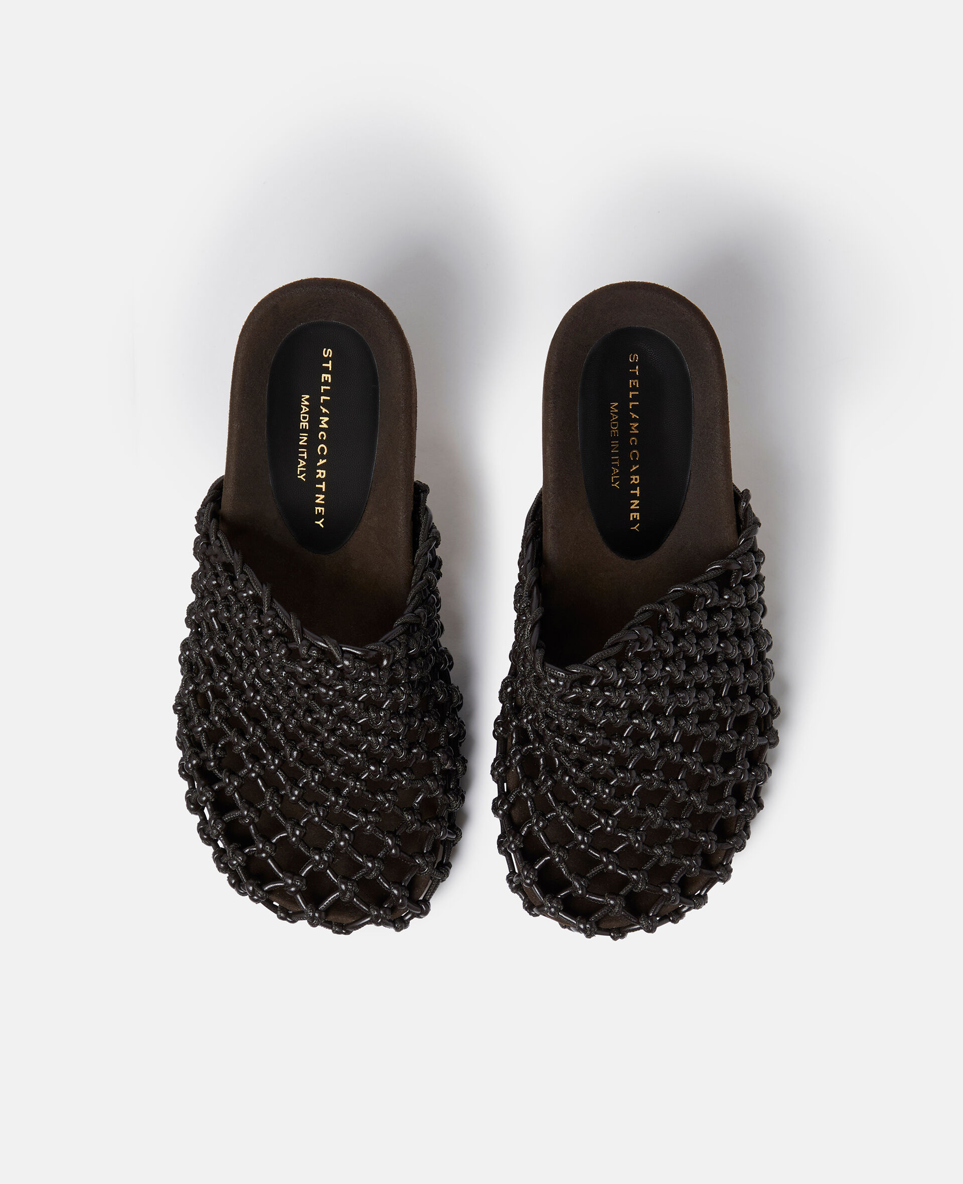 Terra Recycled Knotted Net Mules-Brown-large image number 3