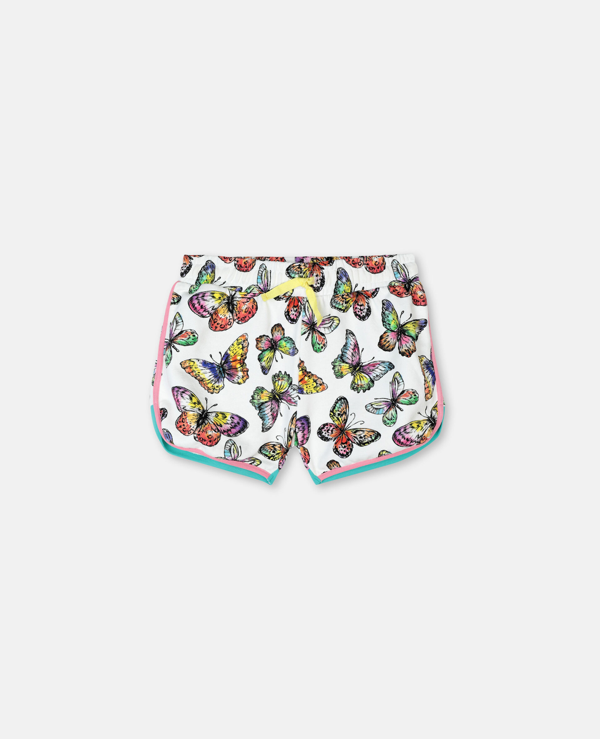 Kids White Butterfly Cotton Fleece Shorts Stella McCartney TR