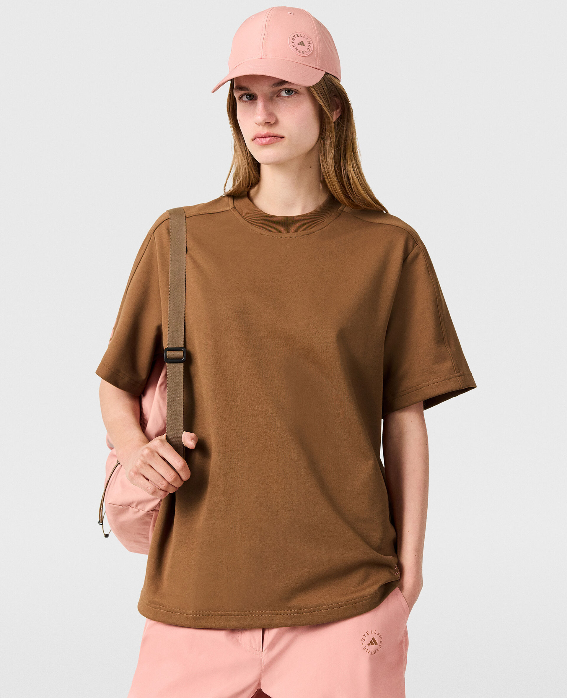 Oversize-T-Shirt mit Logo-Brown-medium