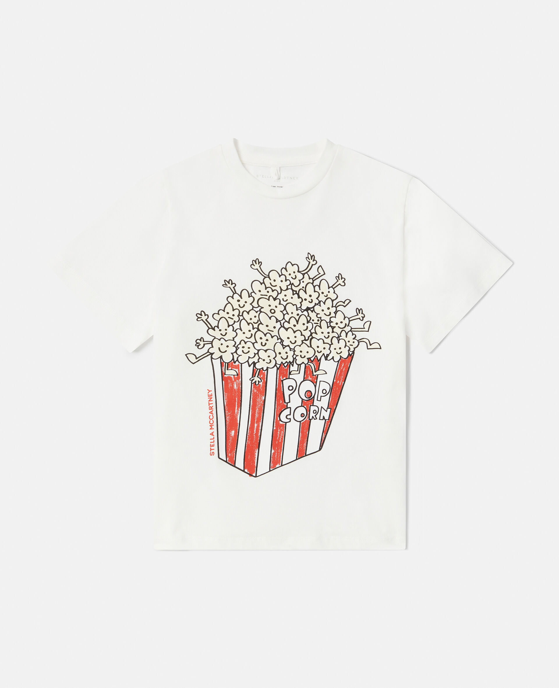 Maglietta con Stampa Popcorn-Bianco-large image number 0
