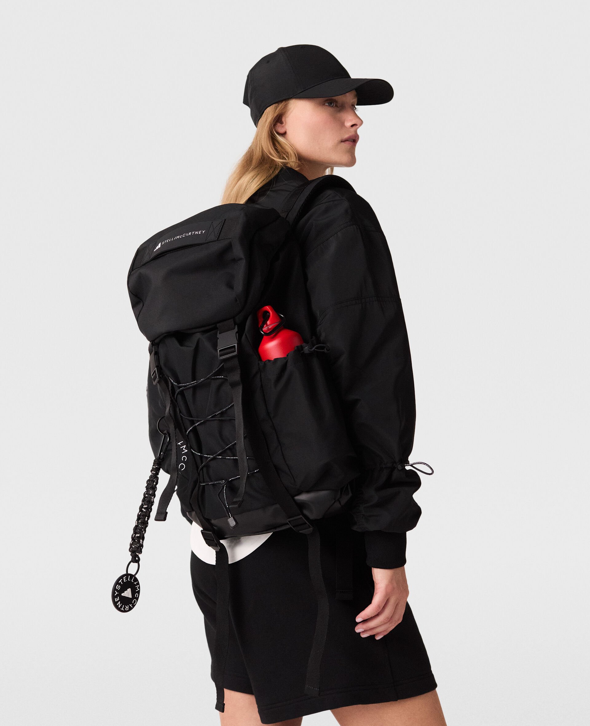 Logo Padded Backpack-Black-model