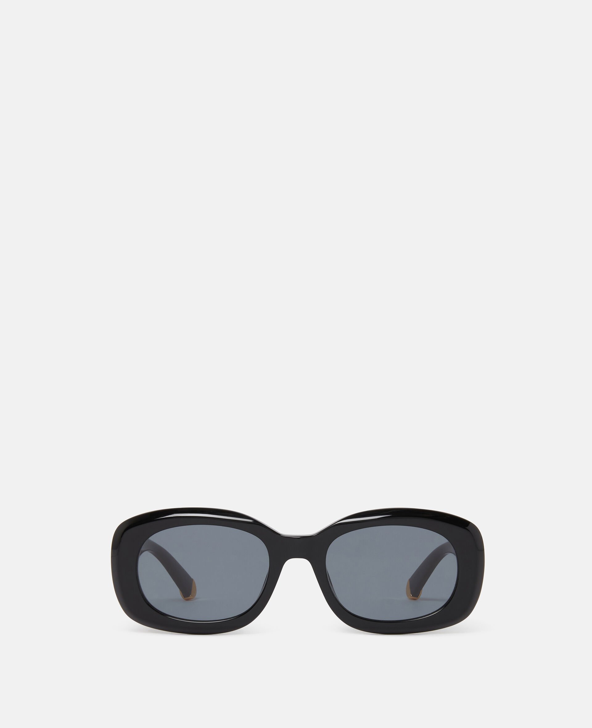 Chunky Oval Sunglasses-Black-medium