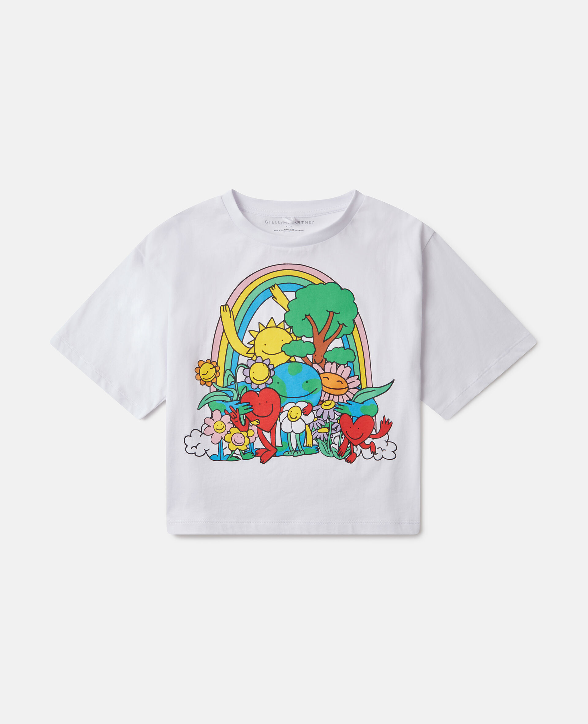Earth Friends Graphic Cropped T-Shirt-White-large image number 0