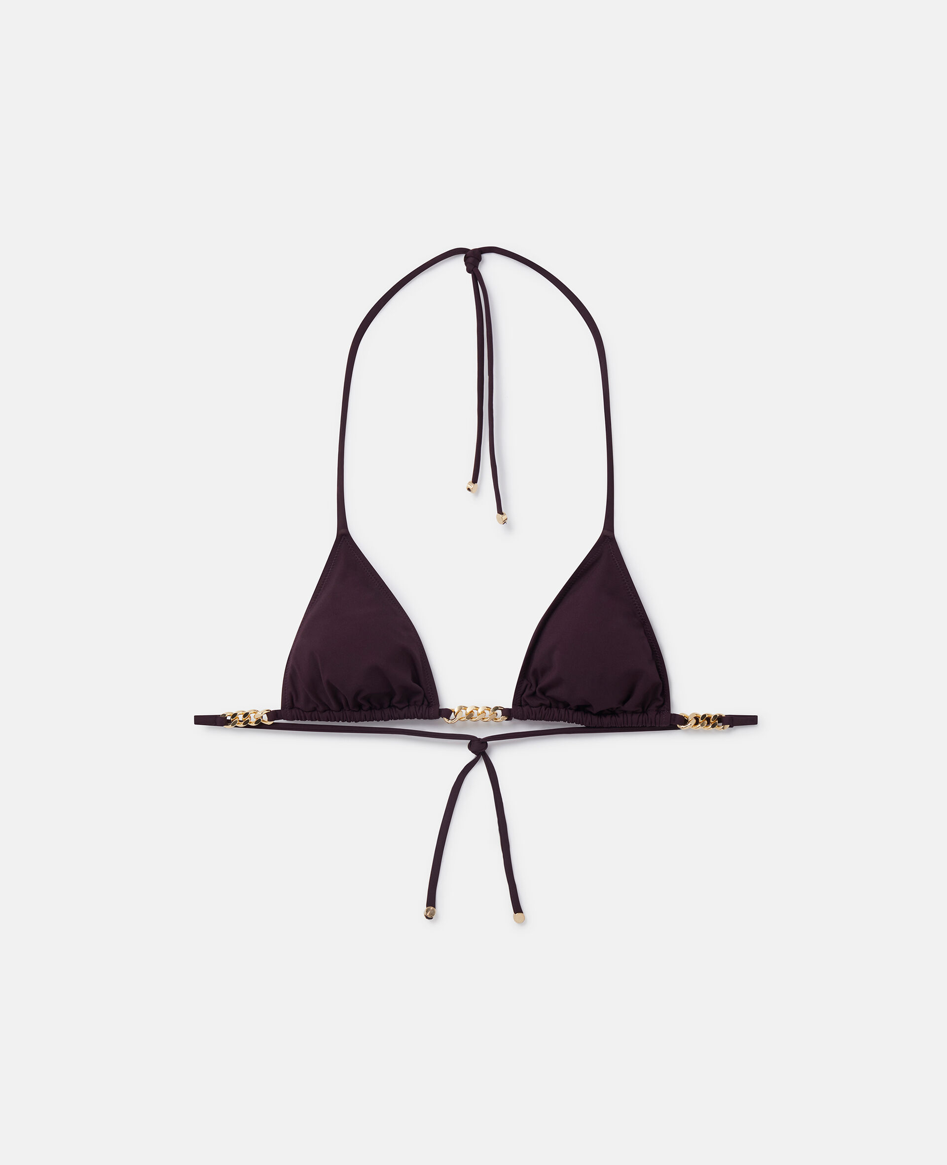 Falabella Chain Triangle Bikini Top-Burgundy-medium