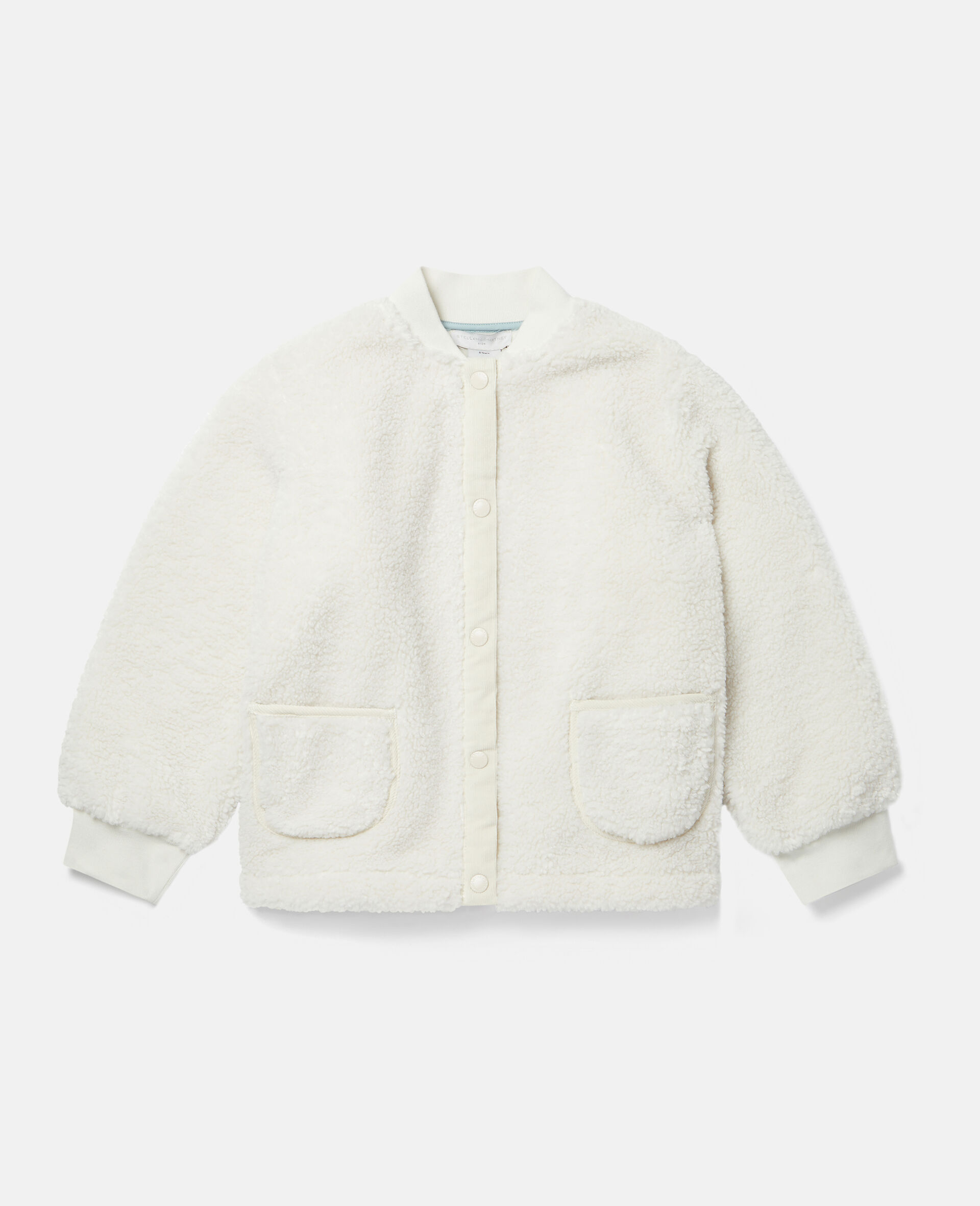 Women White Teddy Fleece Bomber Jacket Stella McCartney CA