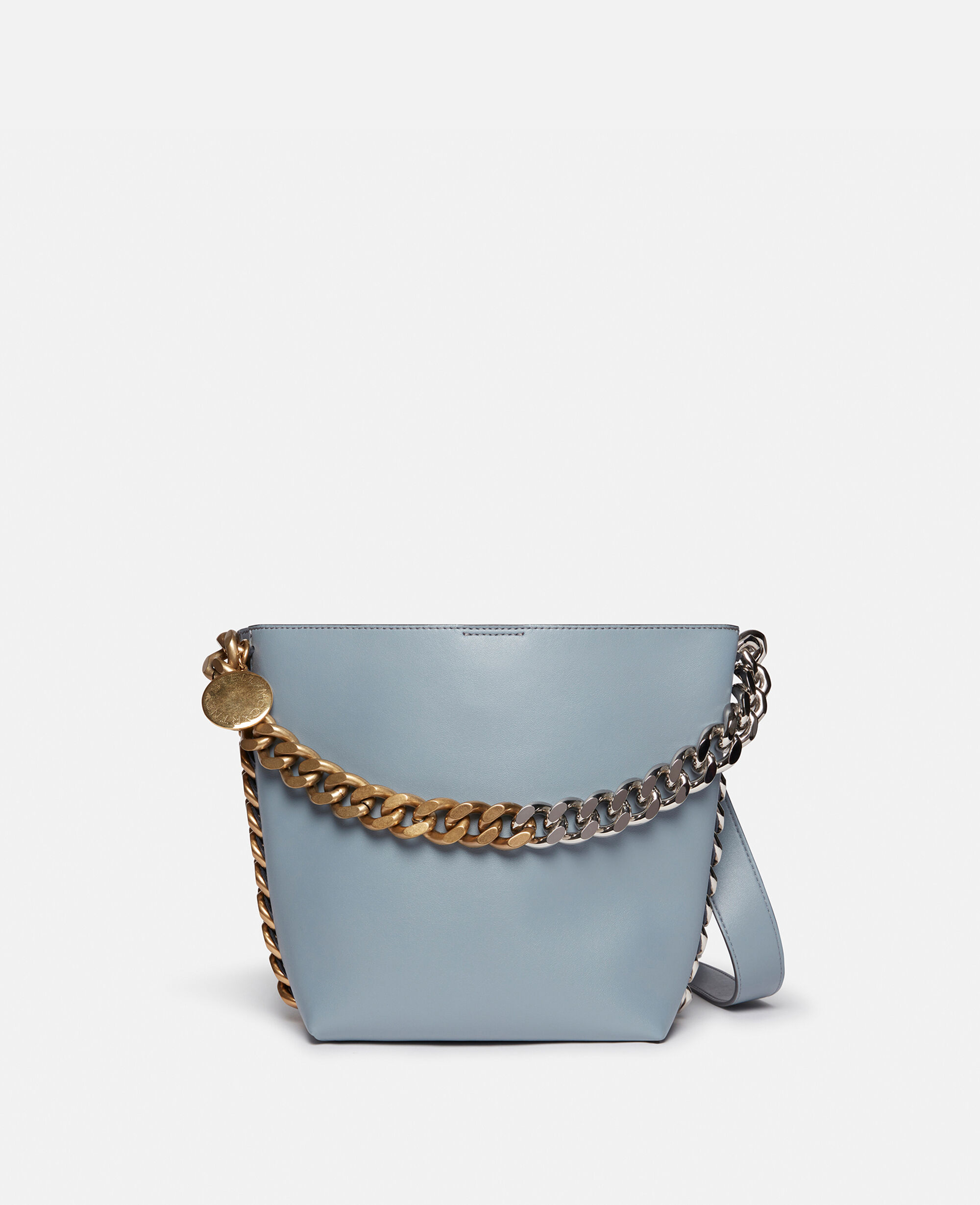 Women Cameo Blue Frayme Bucket Bag | Stella McCartney US