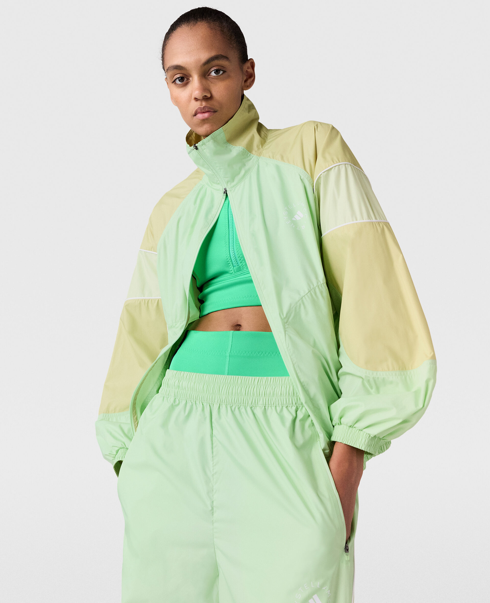 Women Glow Green/Halo Green Gold TrueLife Woven Track Jacket