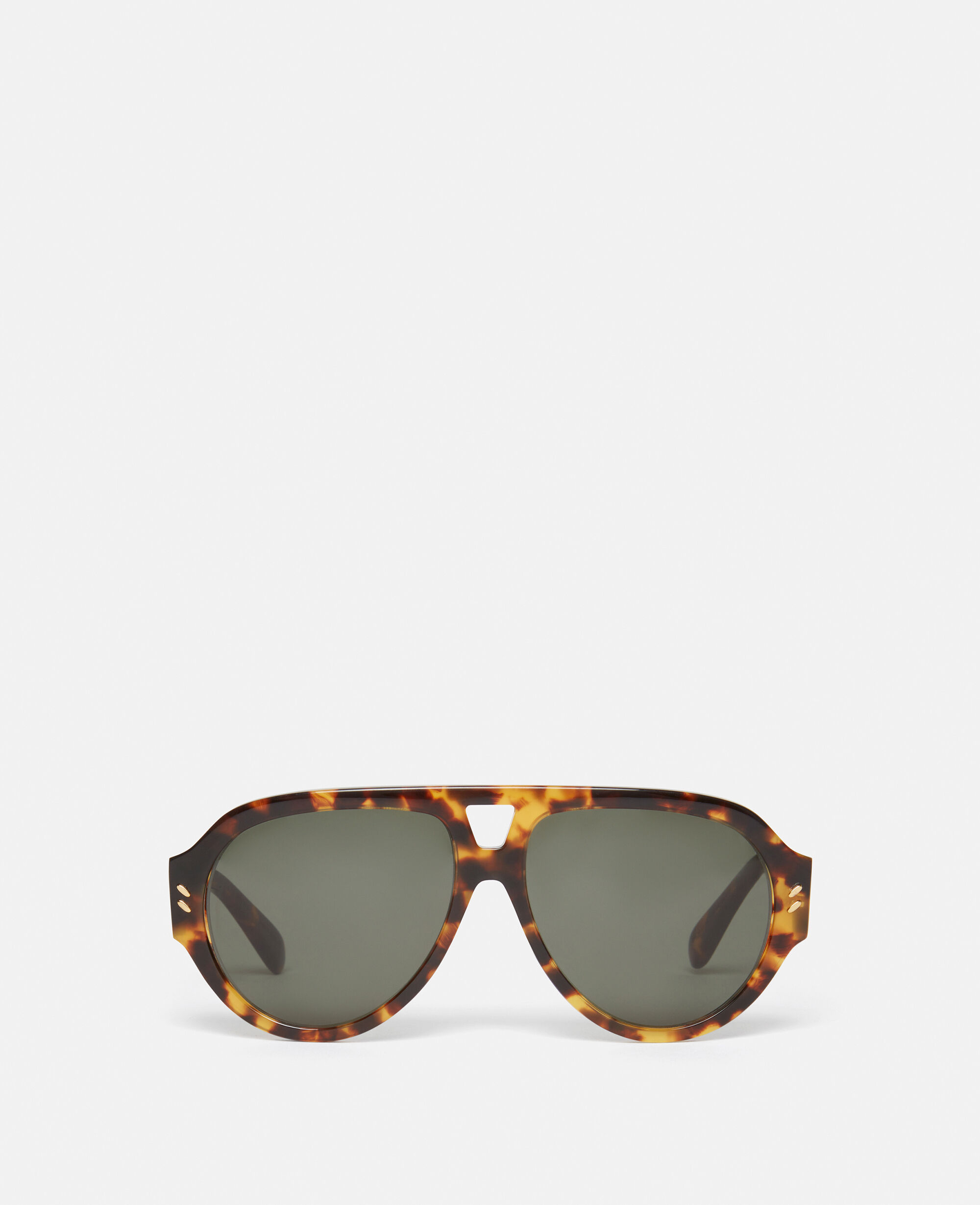 Women Blonde Havana Dotted Logo Aviator Sunglasses Stella McCartney ES