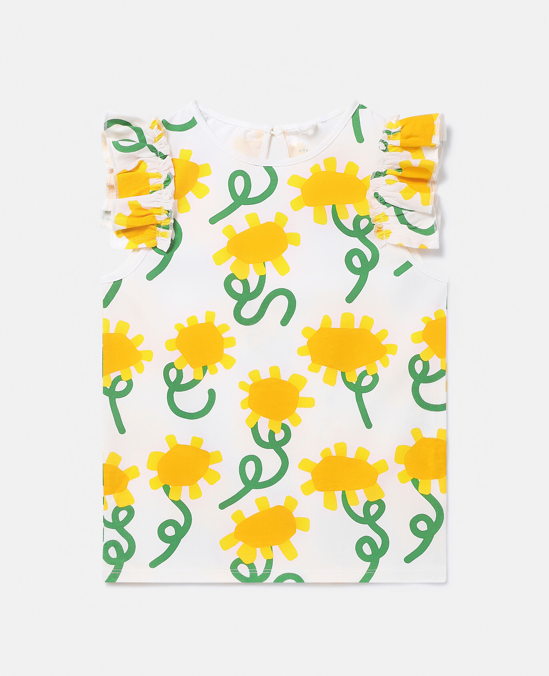 Sunflower Print Sleeveless Top-Bunt-medium