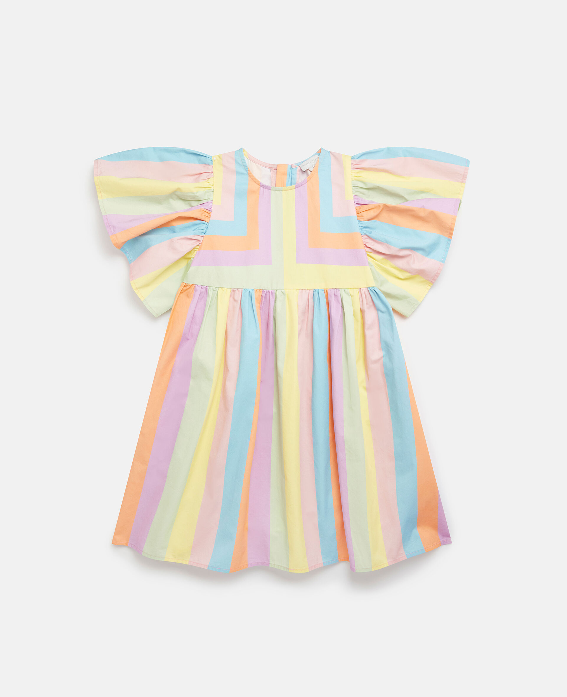 Rainbow Stripe Angel Sleeve Dress-Multicolour-large image number 0