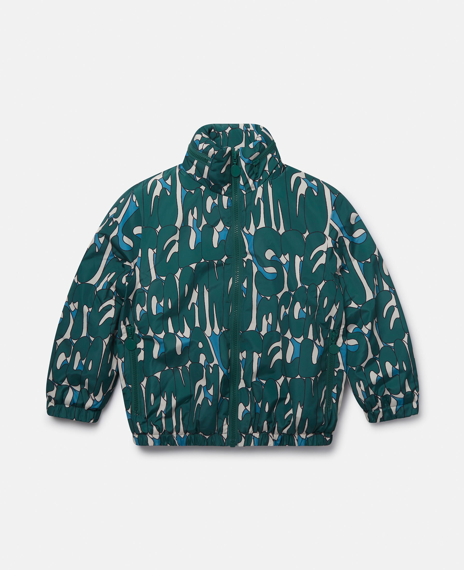 Stella Print High-Neck Jacket-Green-medium