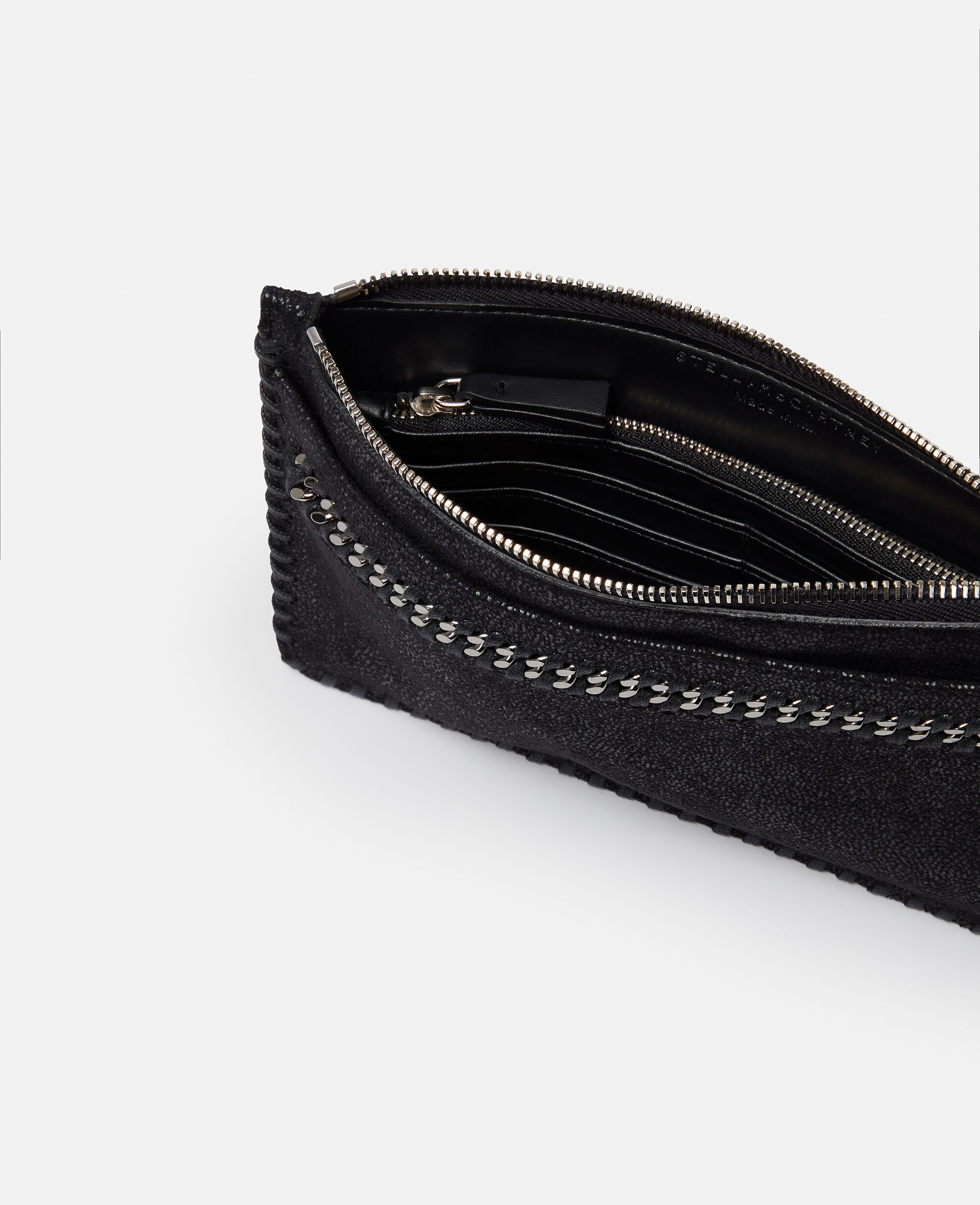 Women Pitch black Falabella Wrist Pouch | Stella McCartney US Women Pitch black Falabella Wrist Pouch | Stella McCartney US