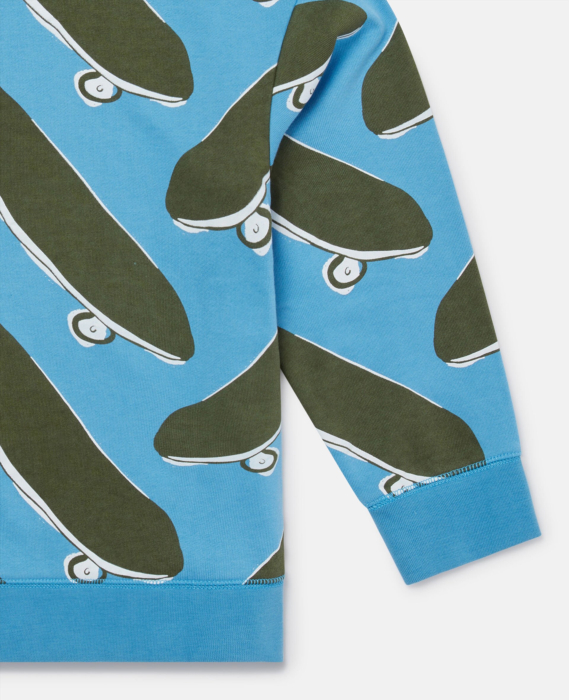 Skateboard Print Sweatshirt-Blue-large Skateboard Print Sweatshirt-Blue-large image number 3