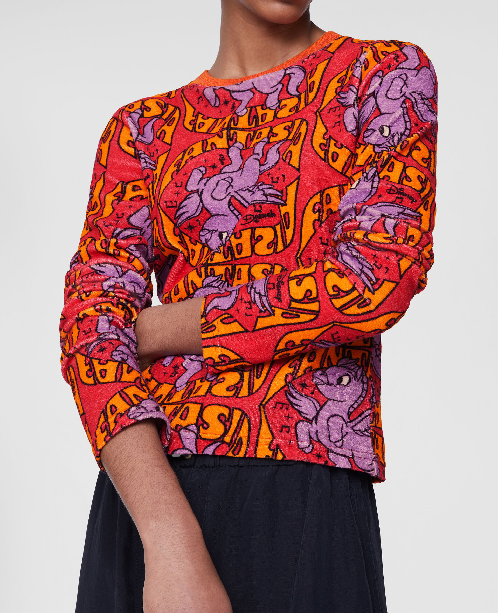 Fantasia Pegasus Print Cotton T-Shirt-Multicolour-large image number 3