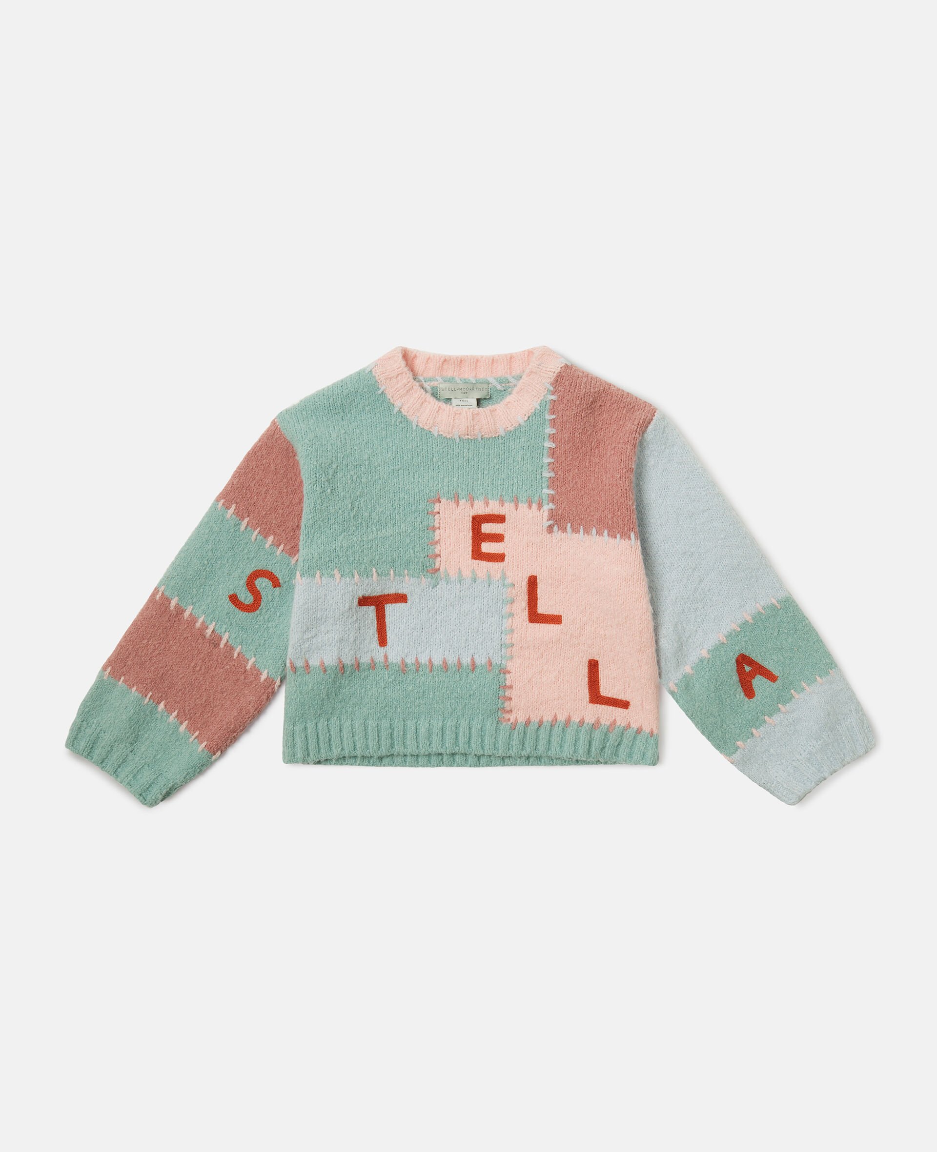 Logo Embroidered Balloon-Sleeve Jumper-Multicolour-large image number 0