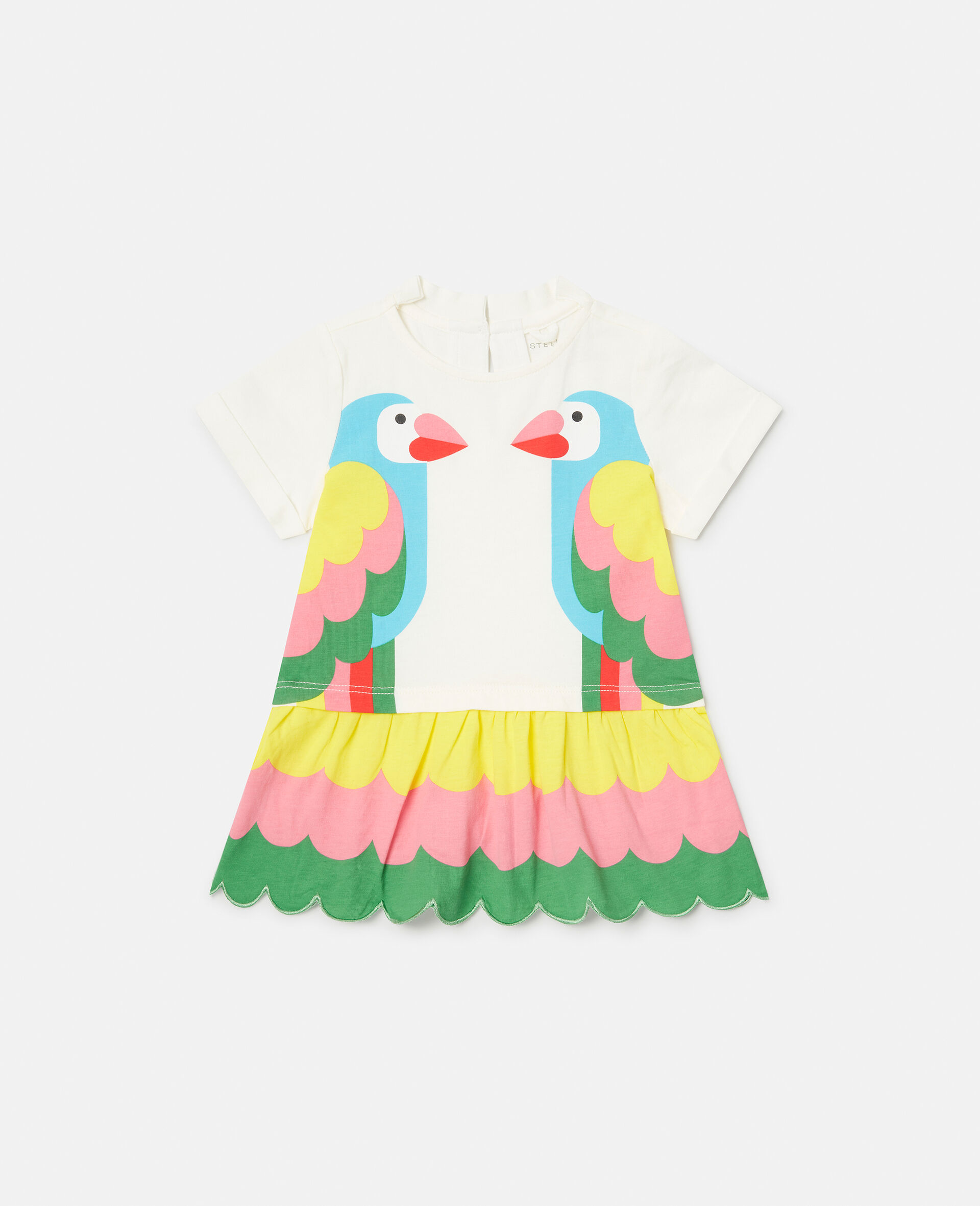 Double Parrot Print T-Shirt Dress-White-large image number 0