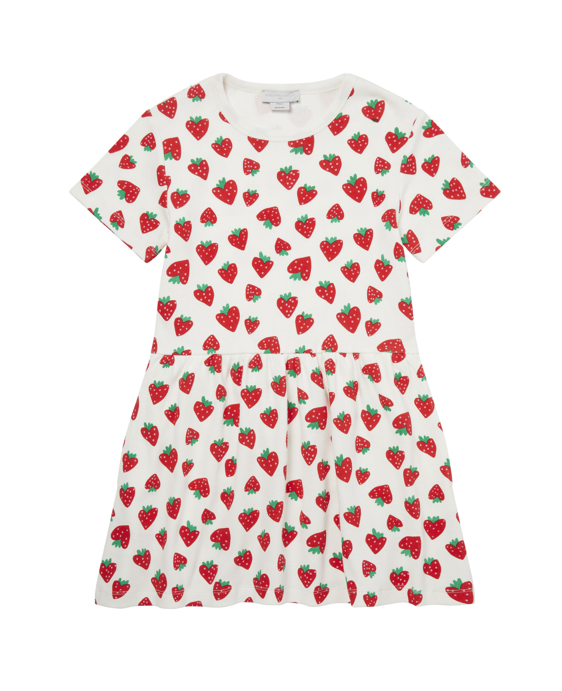 Strawberry Cotton Ribbed Dress-Multicolour-large image number 0