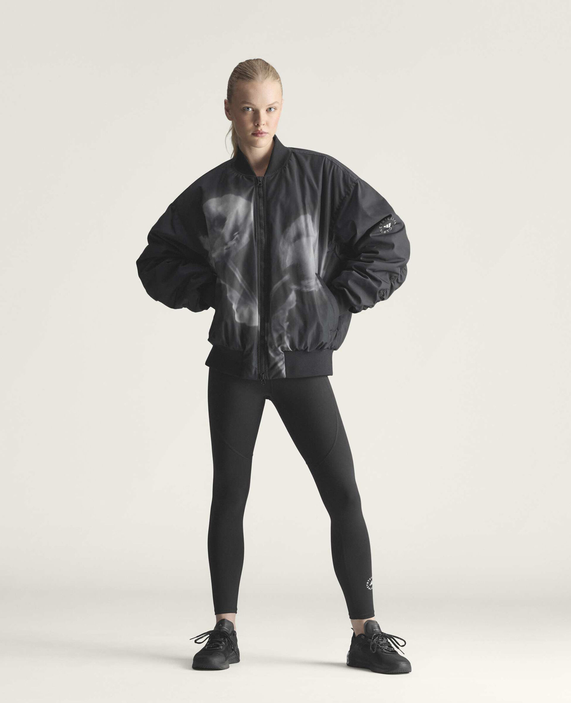 Graphic Bomber Jacket-Black-large image number 5