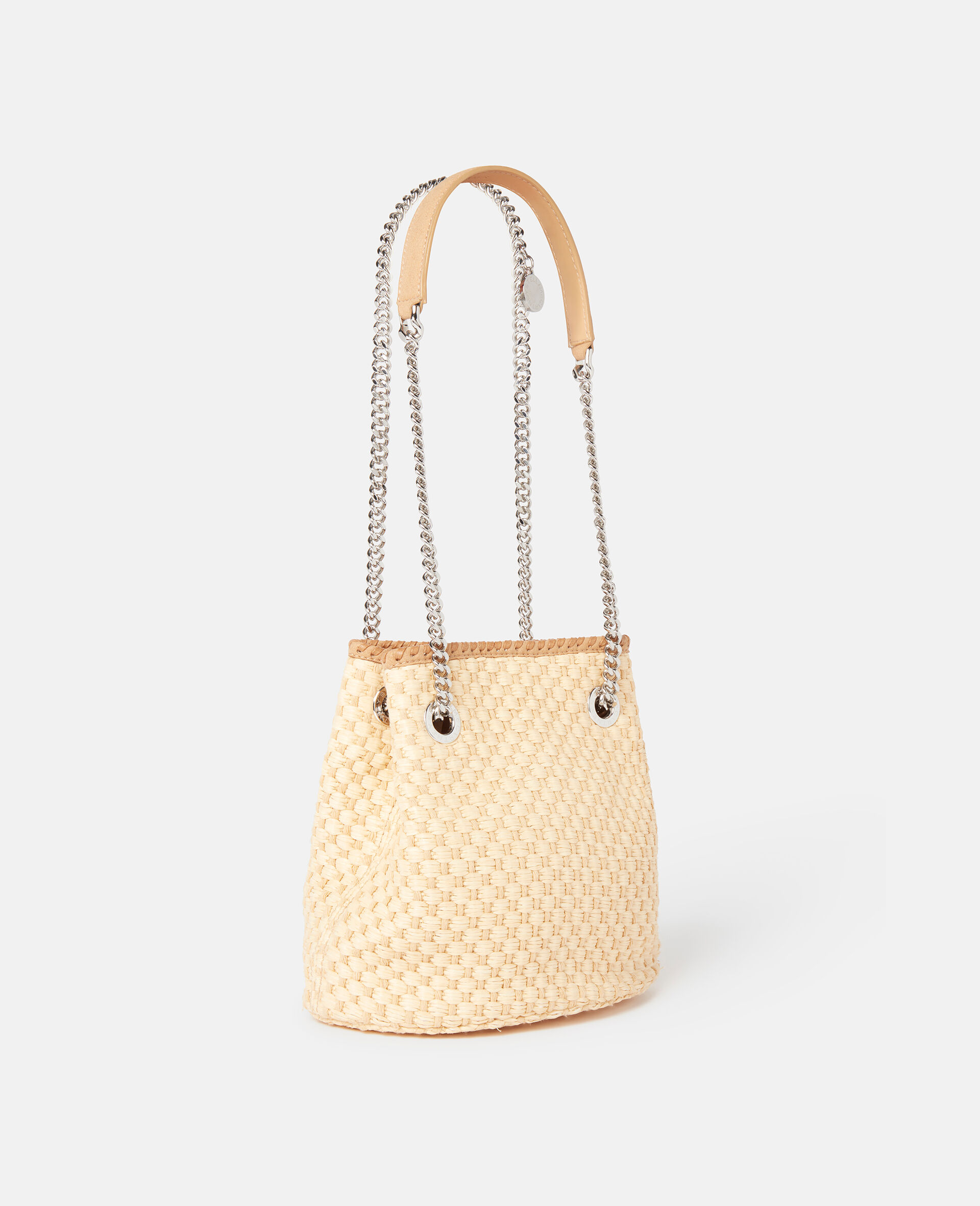 Borsa a secchiello in tessuto Falabella-Beige-large image number 2