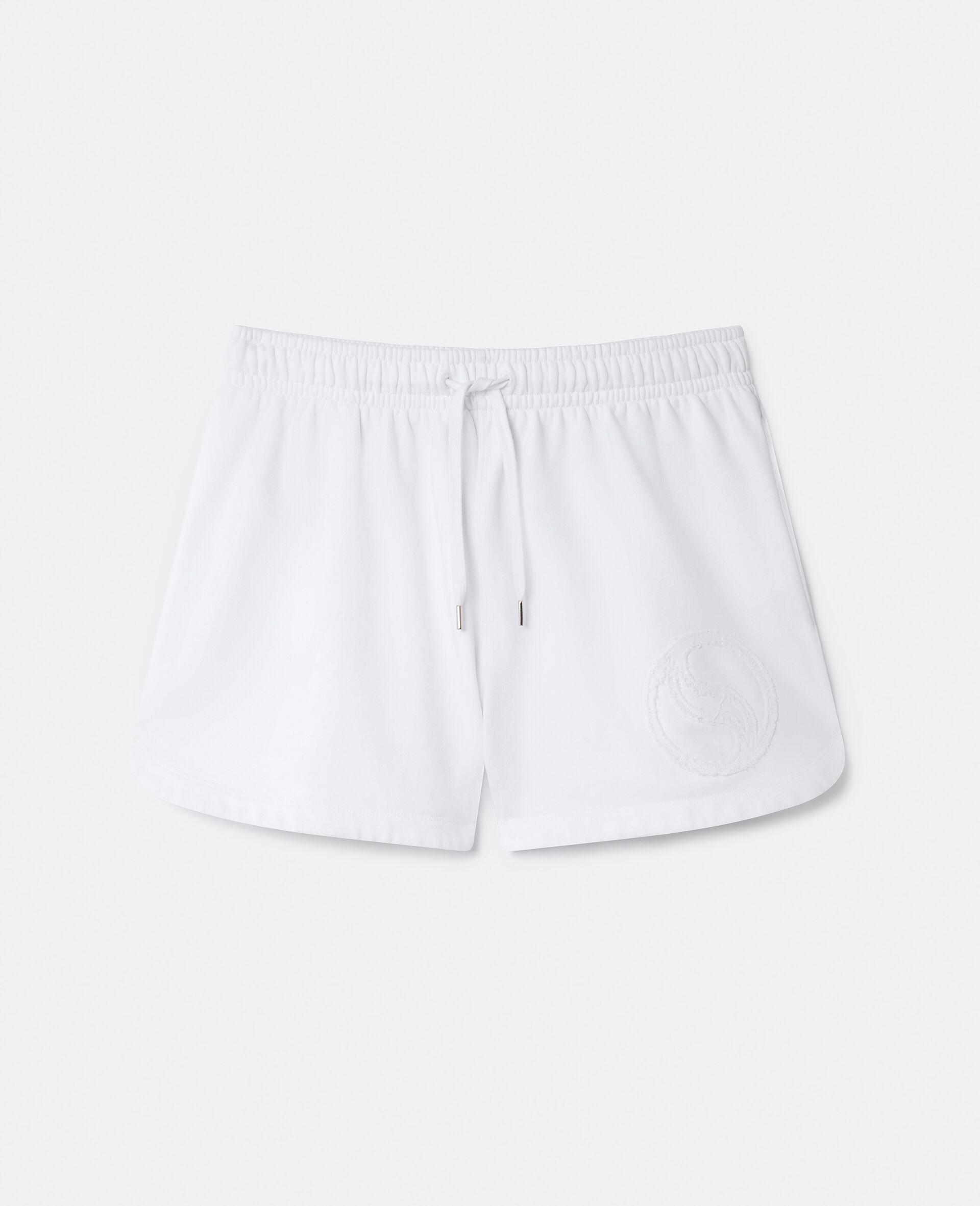 S-Wave Jersey Drawstring Shorts-White-medium