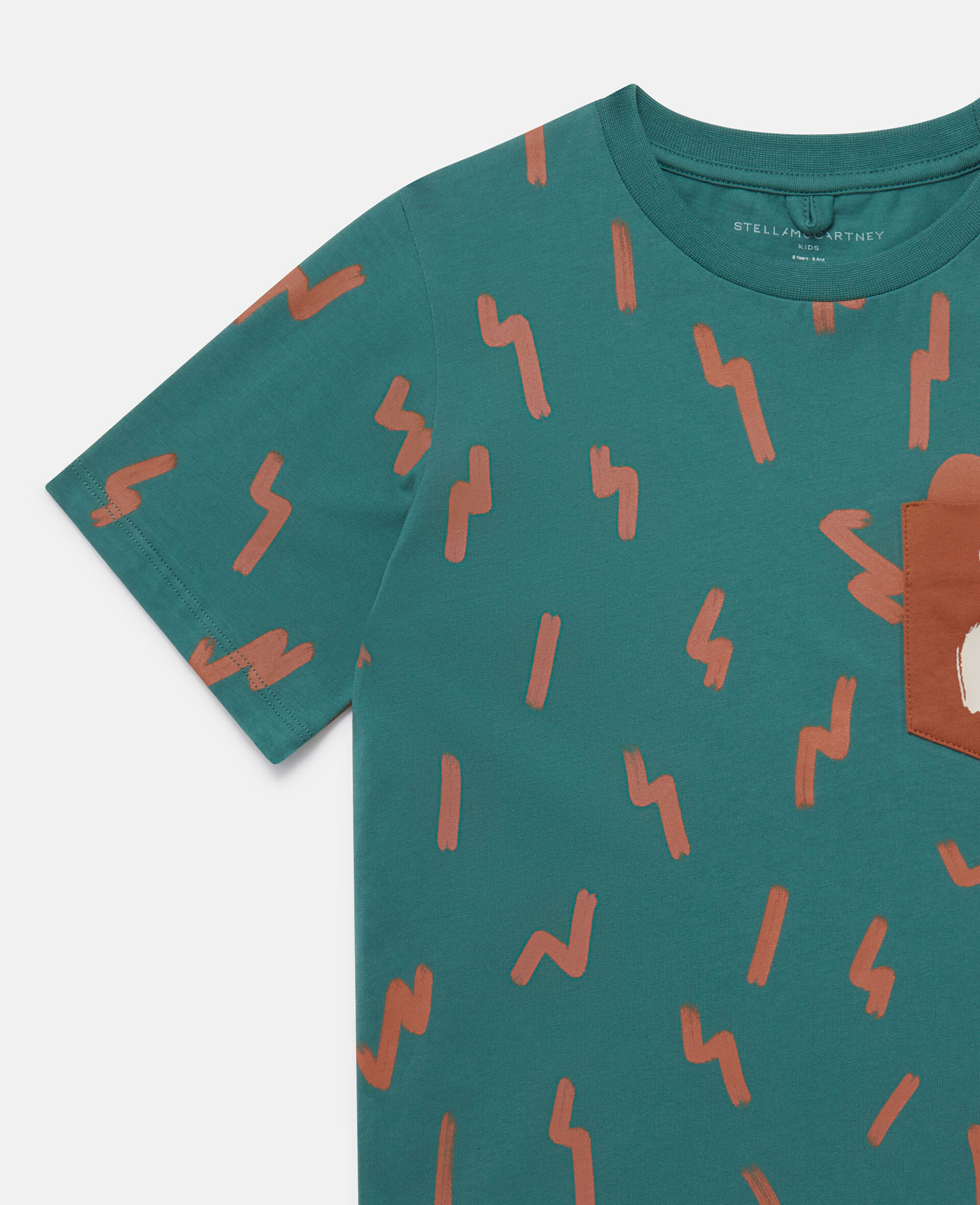 Lightning Strike Bear Pocket T-Shirt-Green-large image number 1