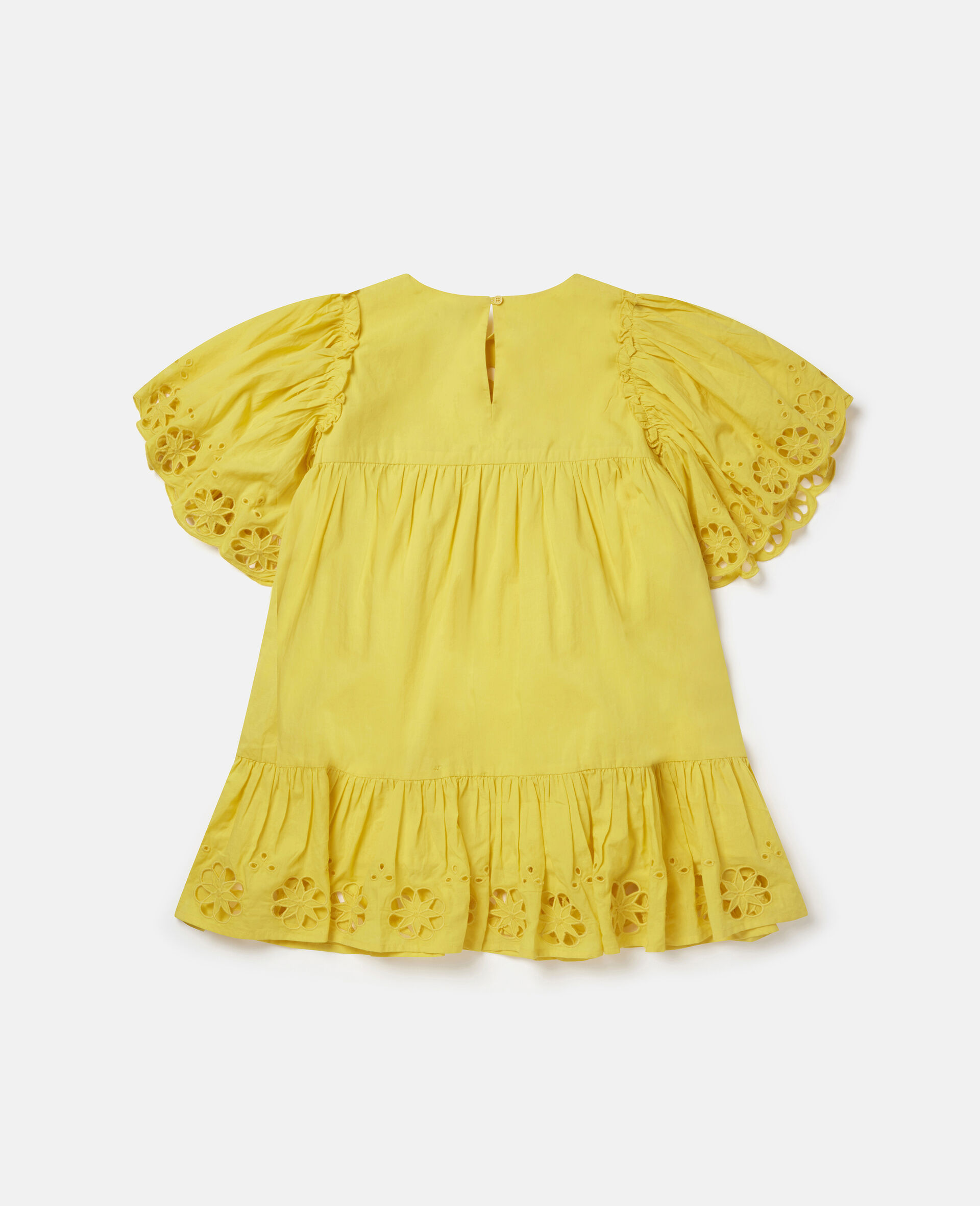 Broderie Anglaise Cotton Dress-Yellow-large image number 2
