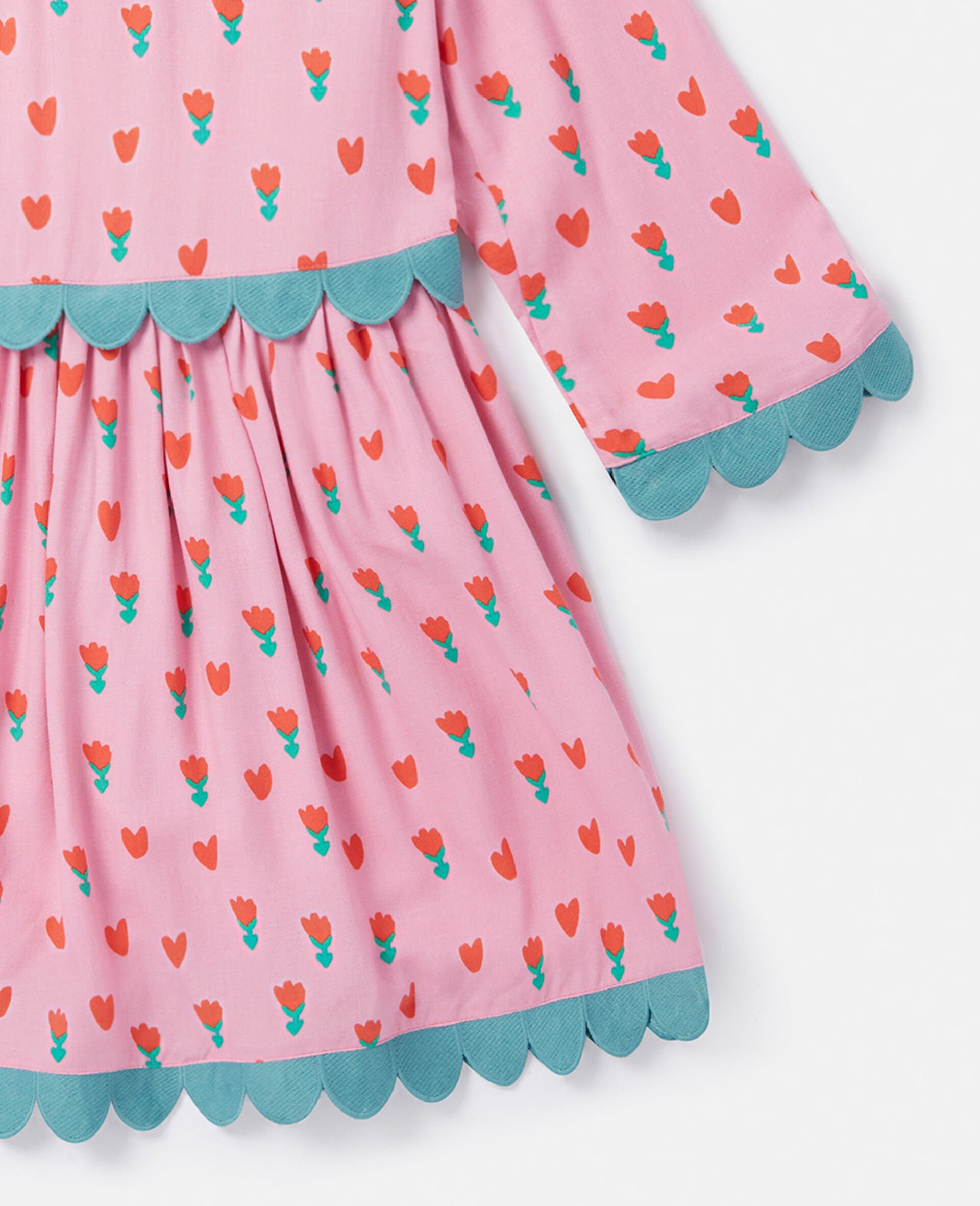 Folk Flower Print Collared Dress-Pink-large Folk Flower Print Collared Dress-Pink-large image number 3