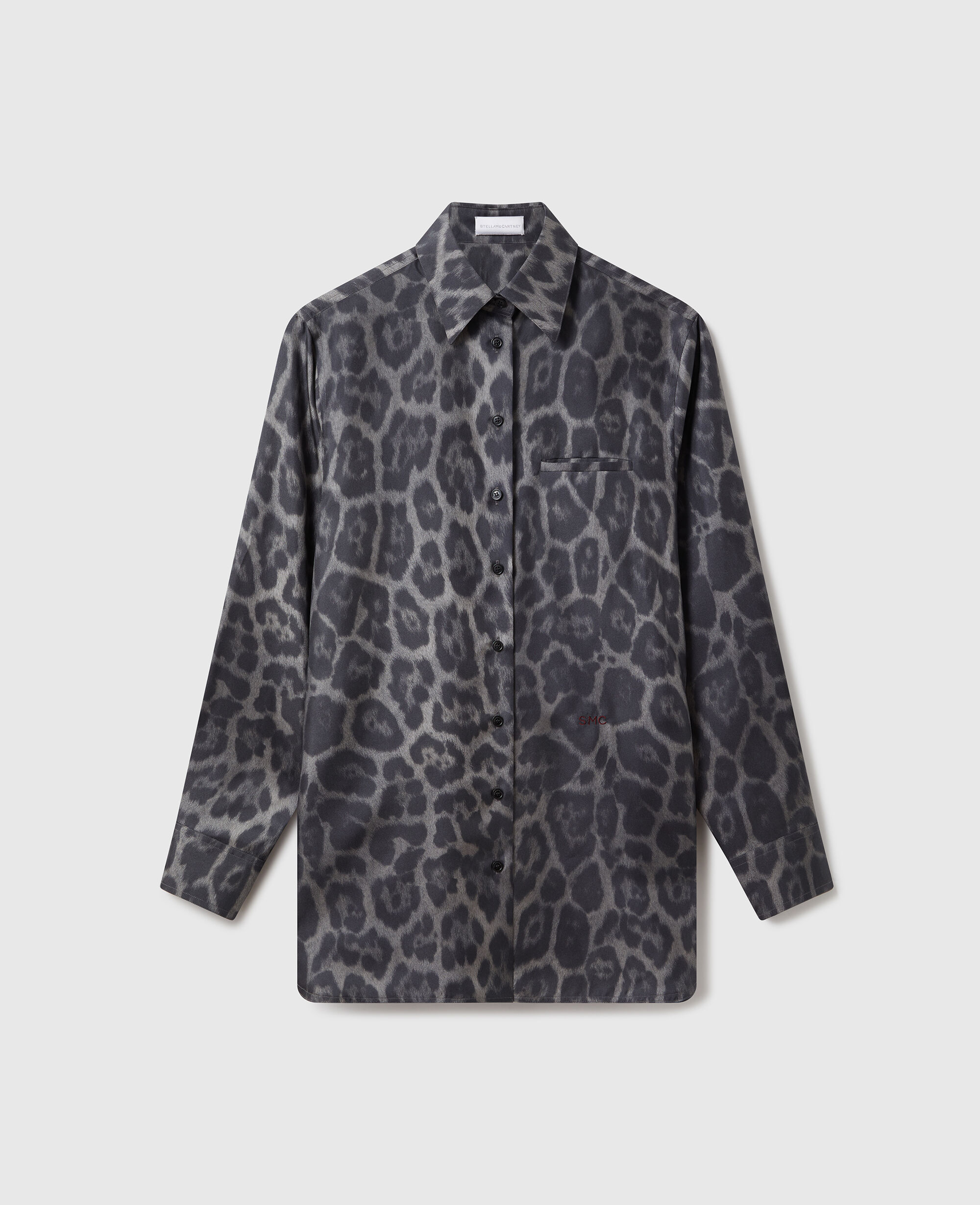 Women Ash gray Oversized Leopard Print Shirt | Stella
