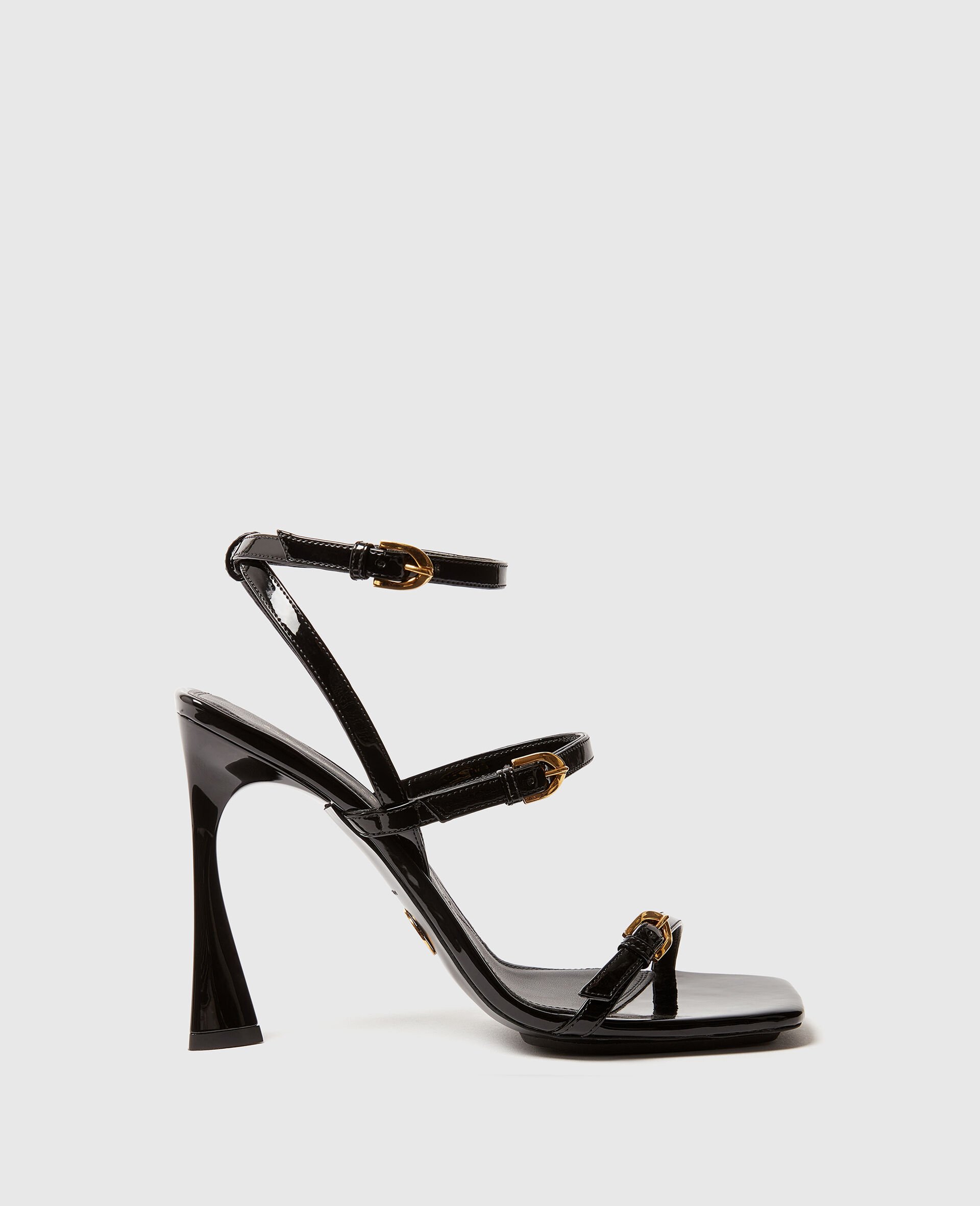 Elsa Patent Heeled Sandals-Black-medium