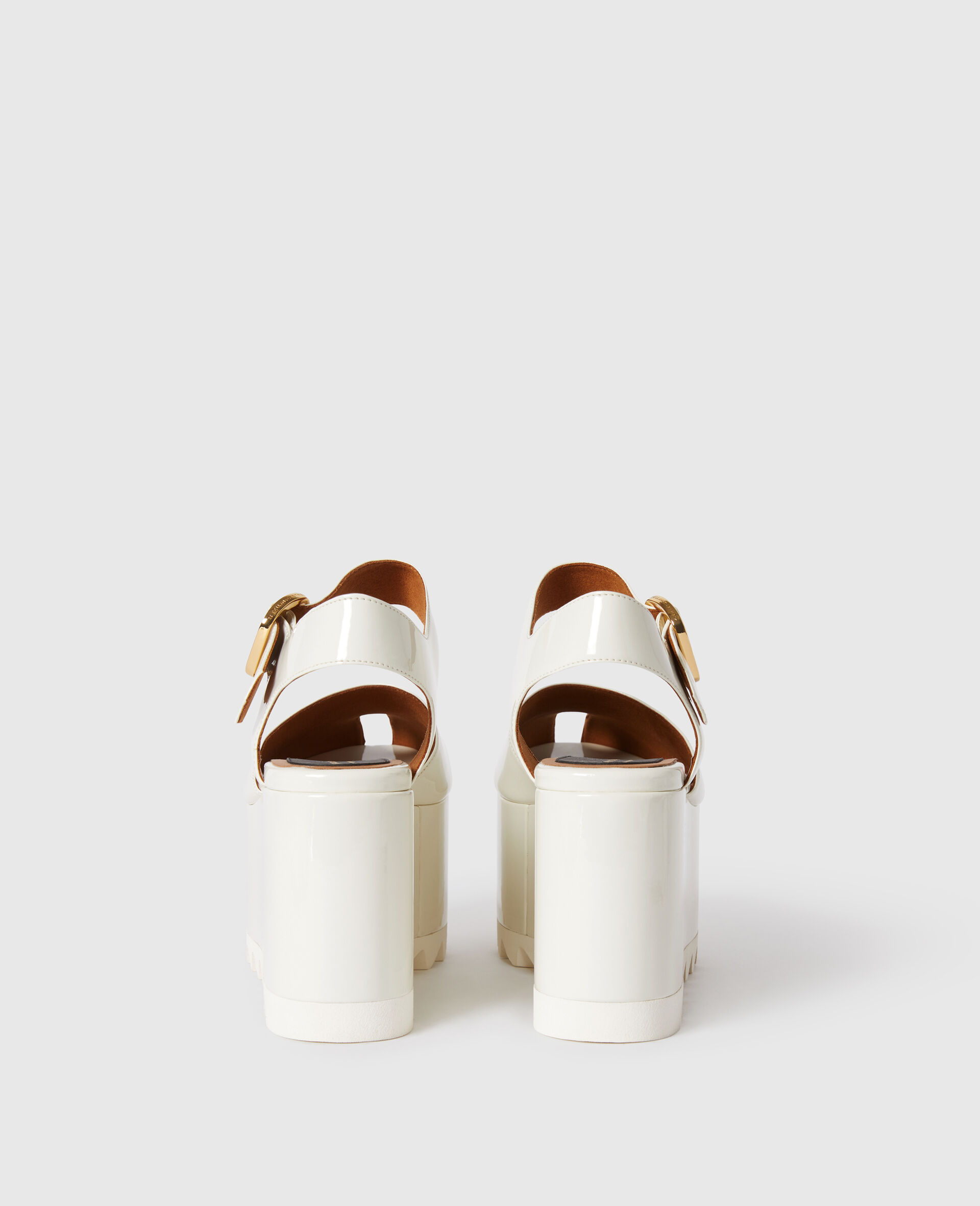 Elyse Patent Platform Sandals-White-large image number 2