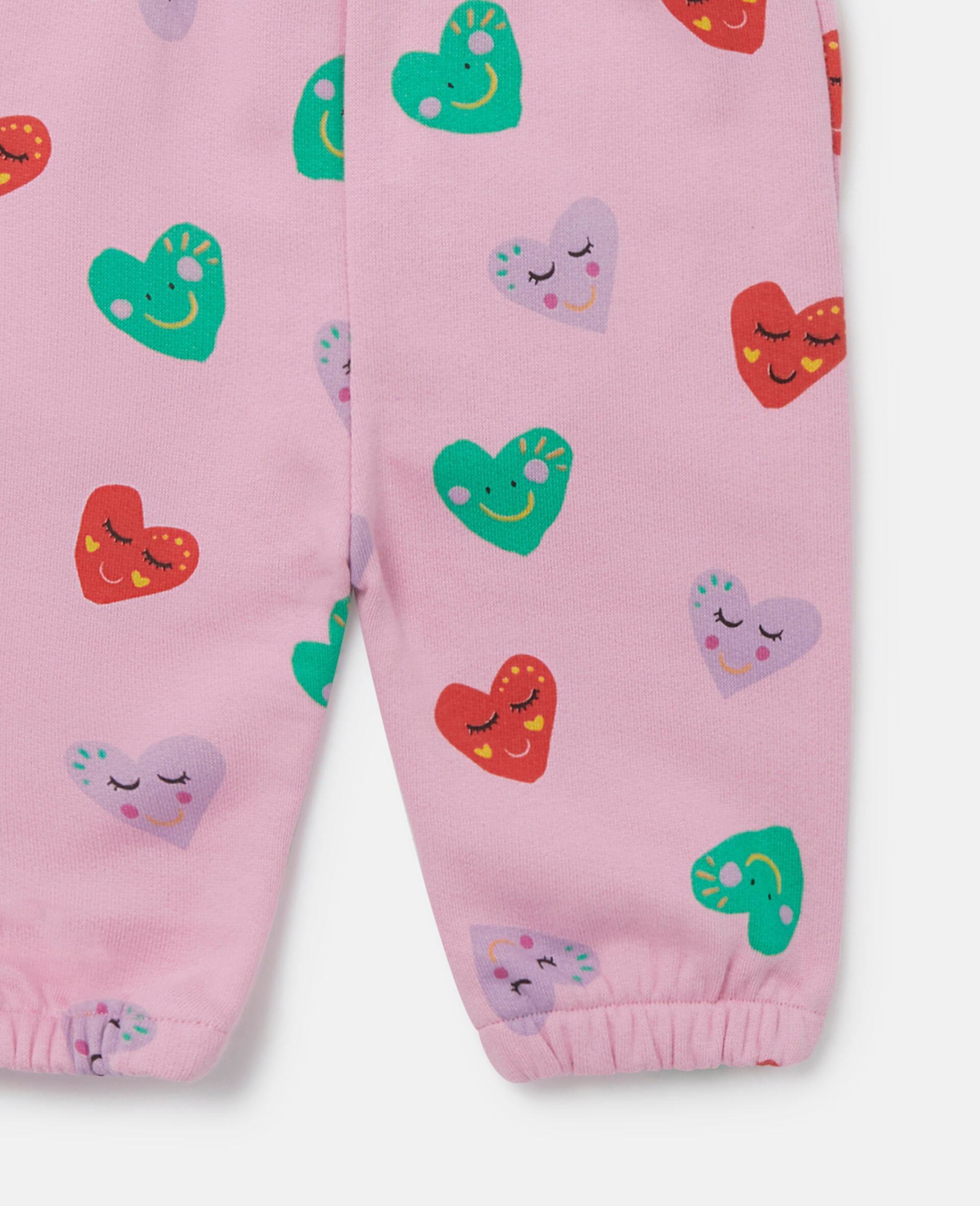 Smiling Heart Print Joggers-Purple-large image number 3
