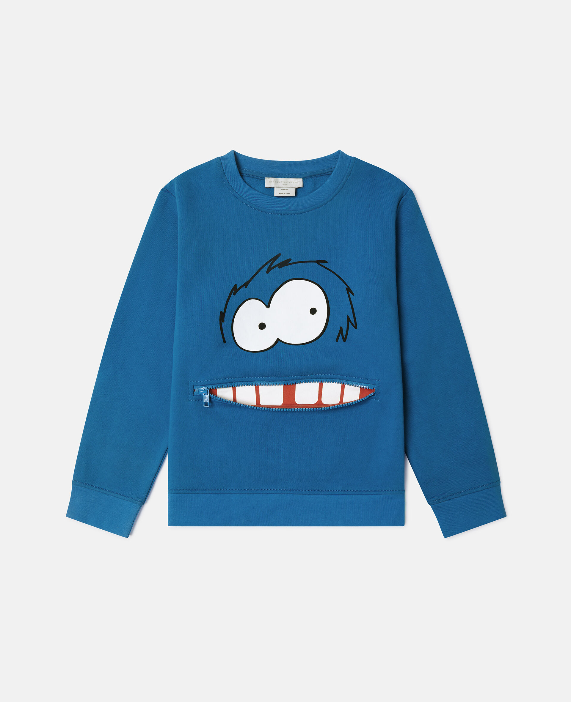Monster Graphic Crewneck Sweatshirt-Blue-medium
