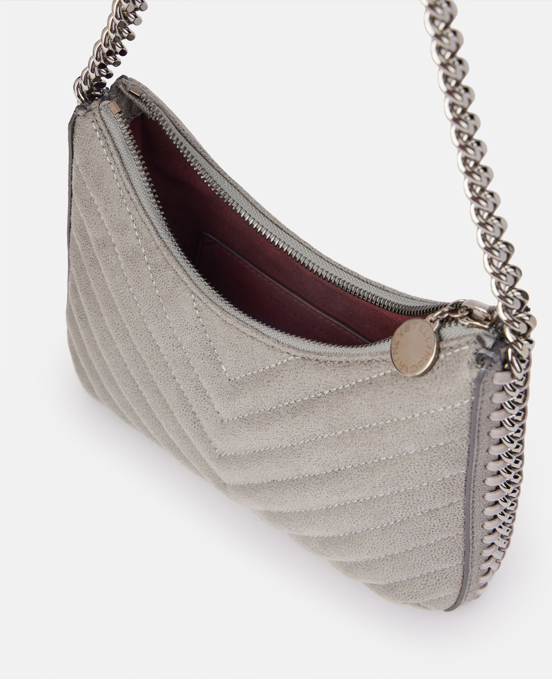 Mini sac porte epaule zippe matelasse Falabella-Noir-large image number 3