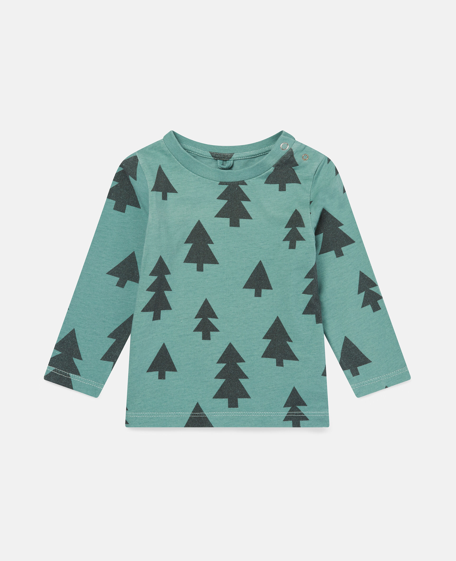 Cotton Tree Print Top-Green-large image number 0